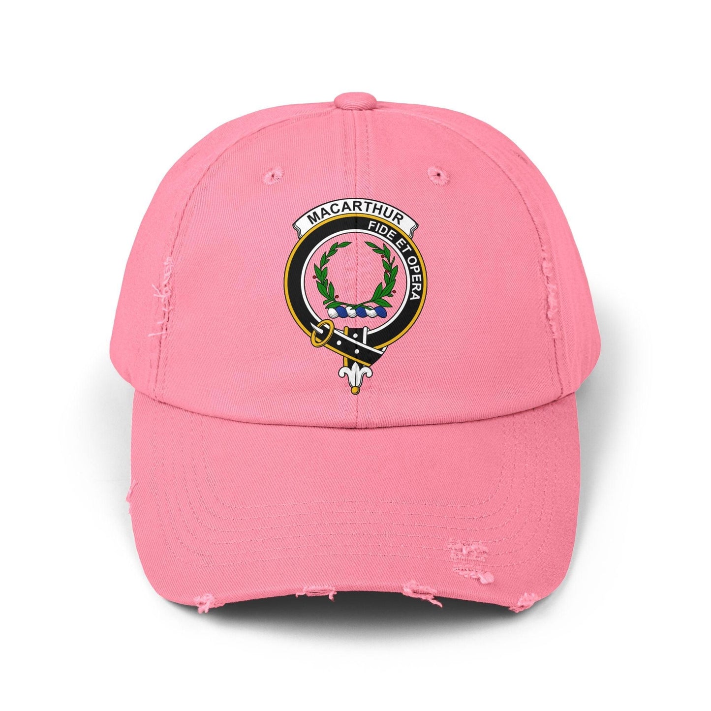 Macarthur Fide Et Opera Distressed Baseball Cap - Celtic Ancestry Gifts