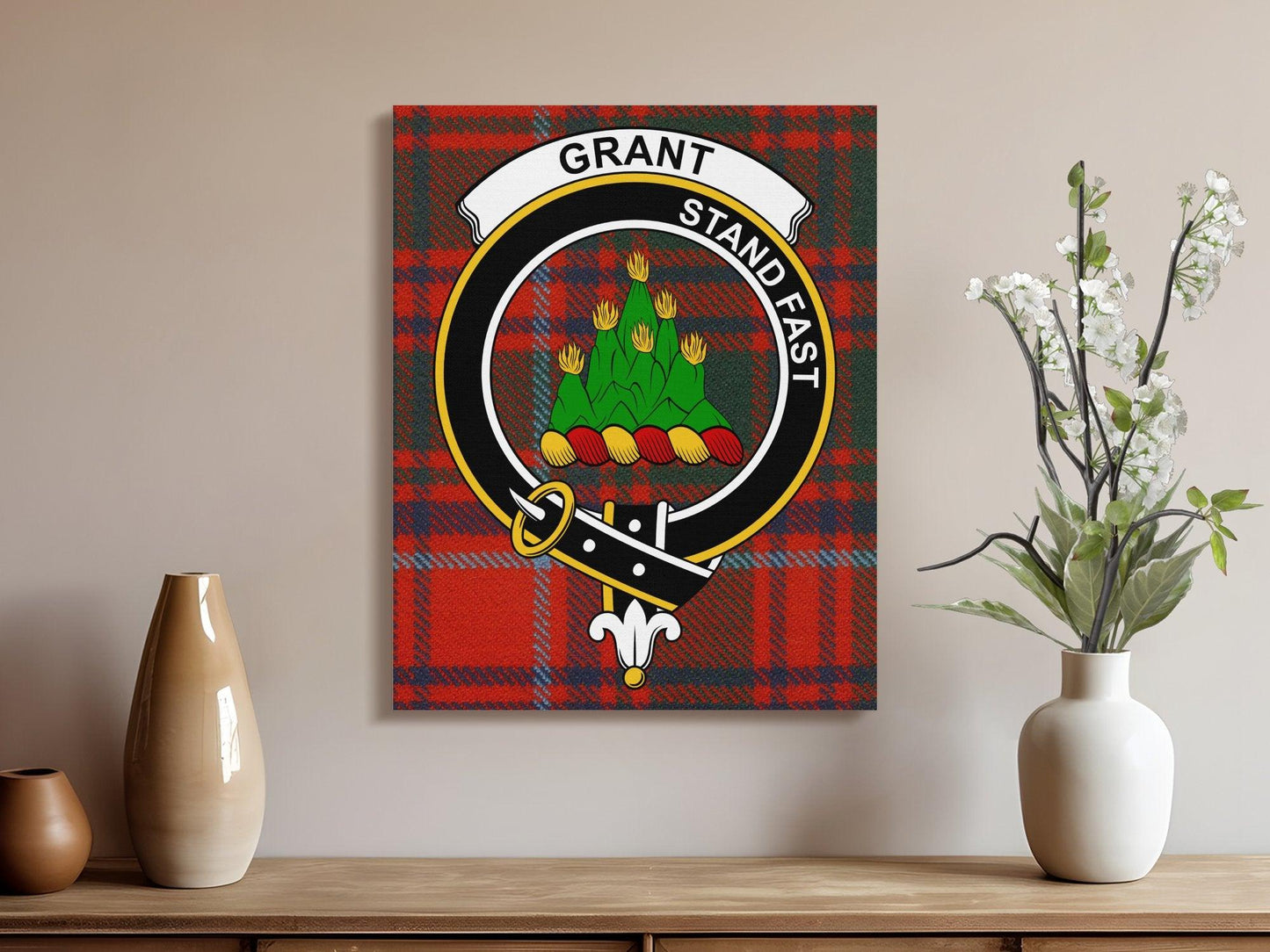 Scottish Clan Grant Stand Fast Tartan Wall Art product type