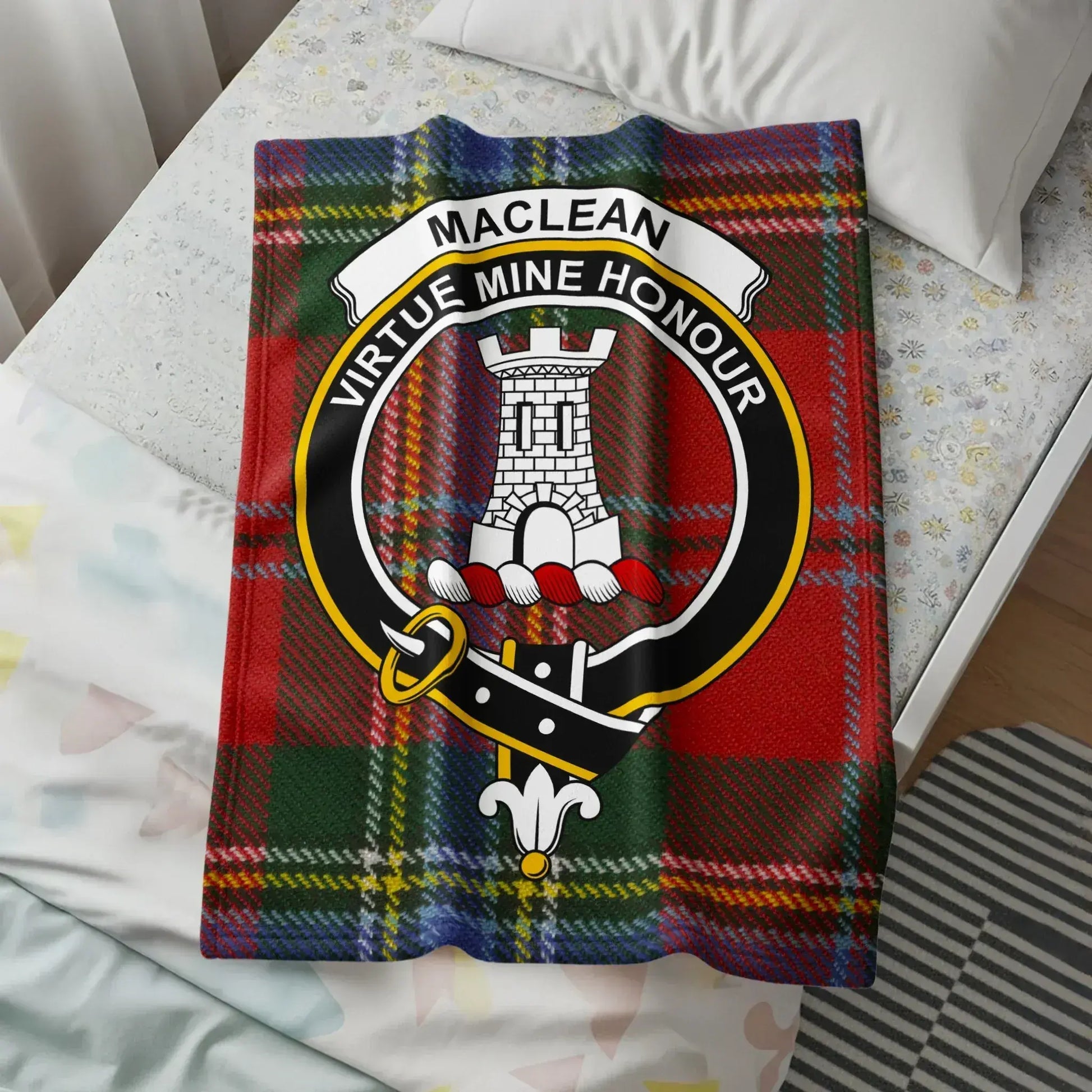 Maclean Virtue Mine Honour Tartan Plaid Blanket product type