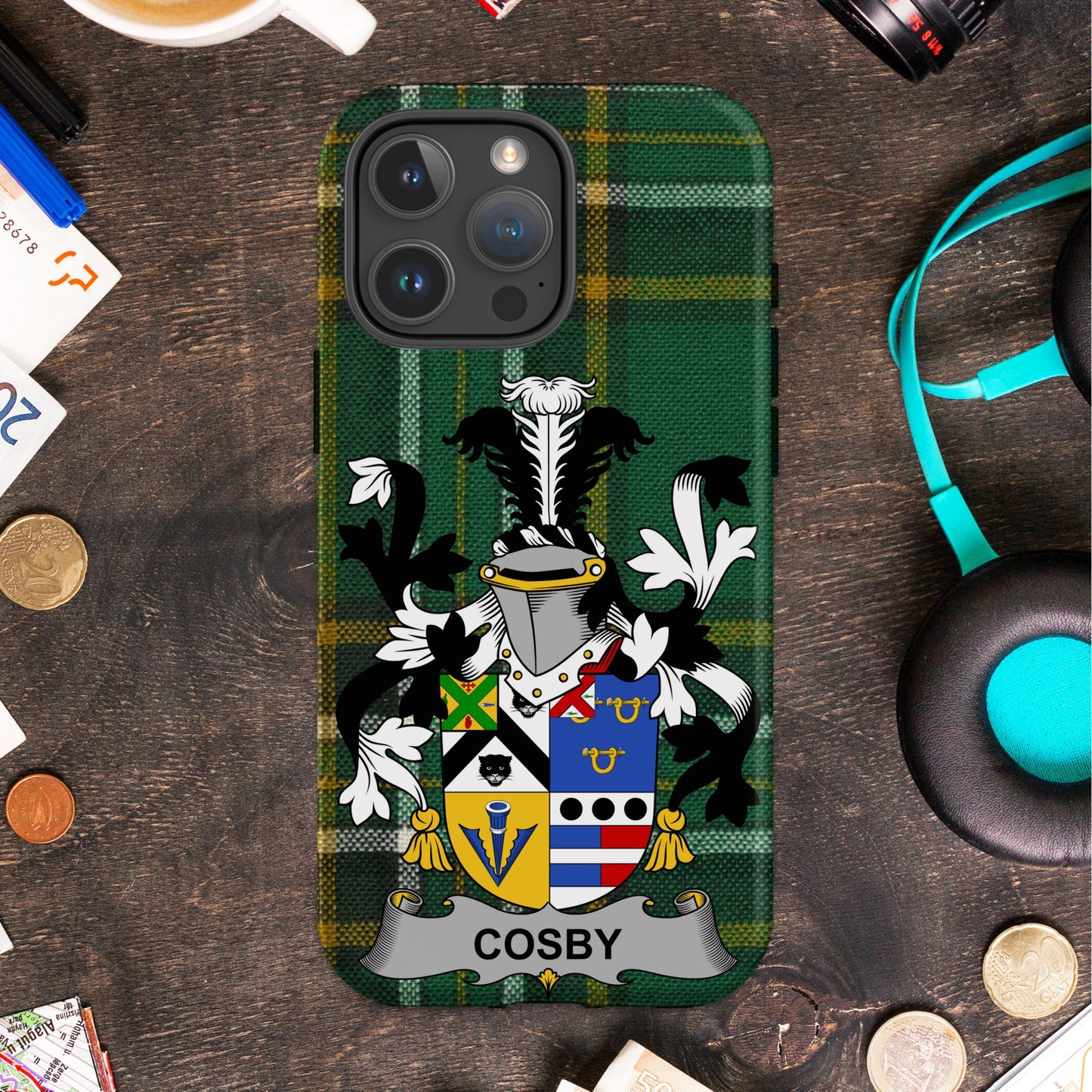 Customizable Family Crest Green Plaid Phone Case product