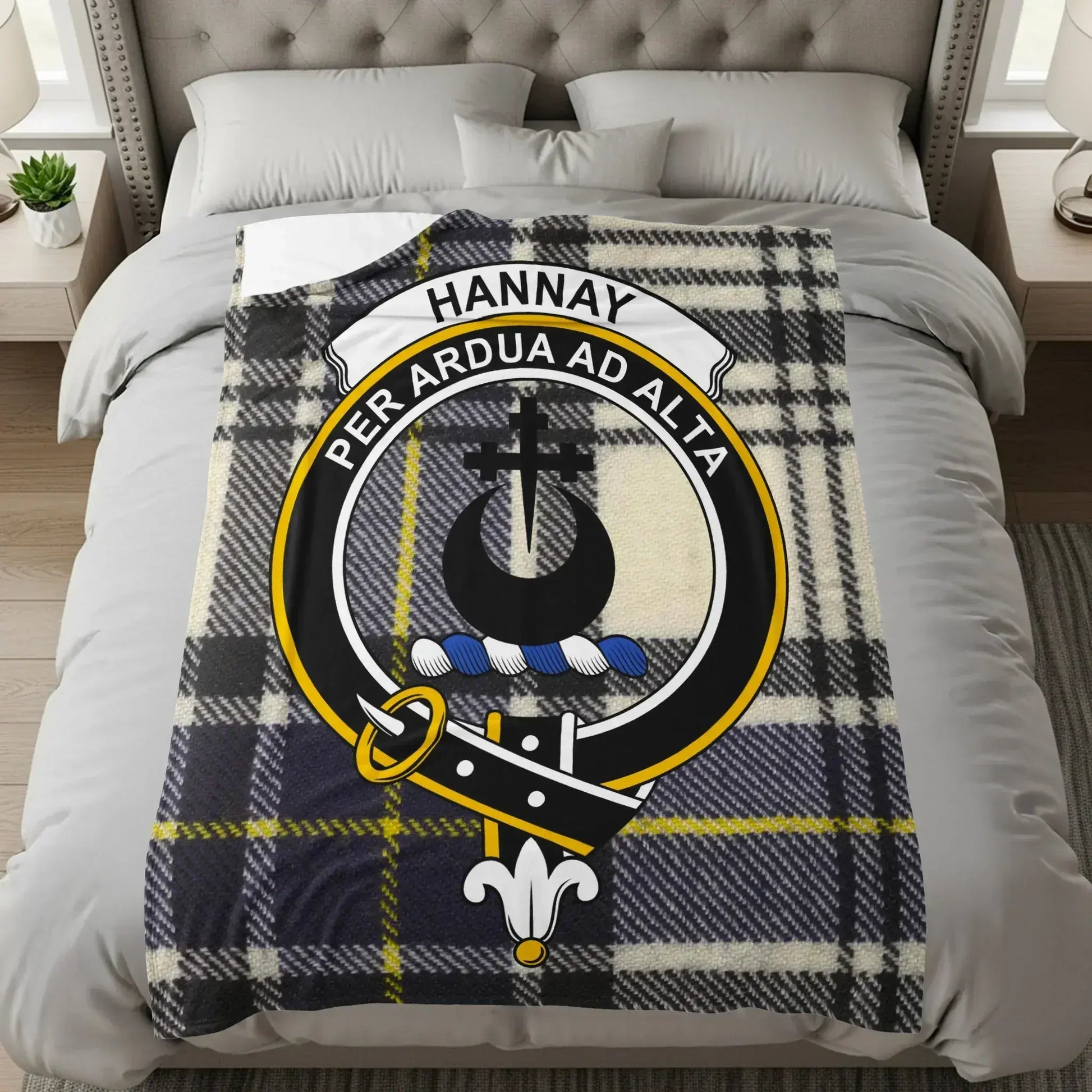 Hannay Per Ardua Ad Alta Plaid Design Bedding product