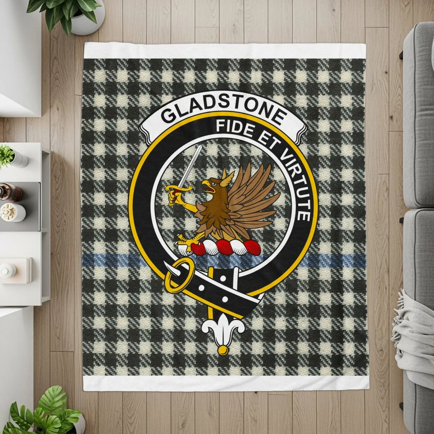 Gladstone Fide Et Virtute Plaid Emblem Blanket product