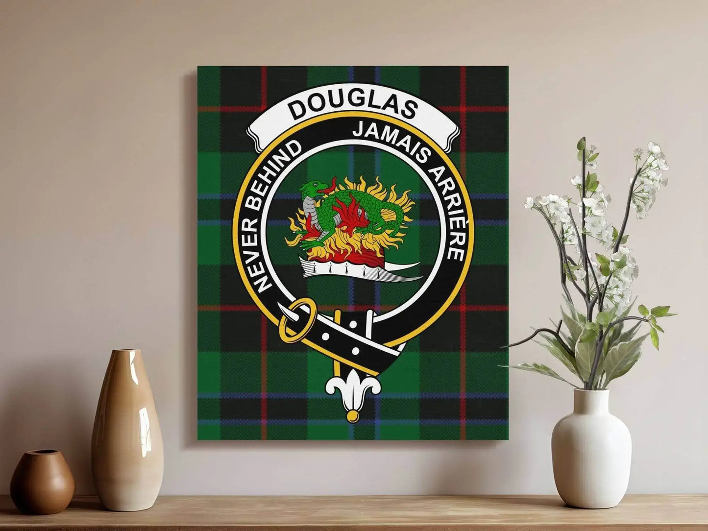 Douglas Tartan Crest Clan Canvas - Celtic Ancestry Gifts