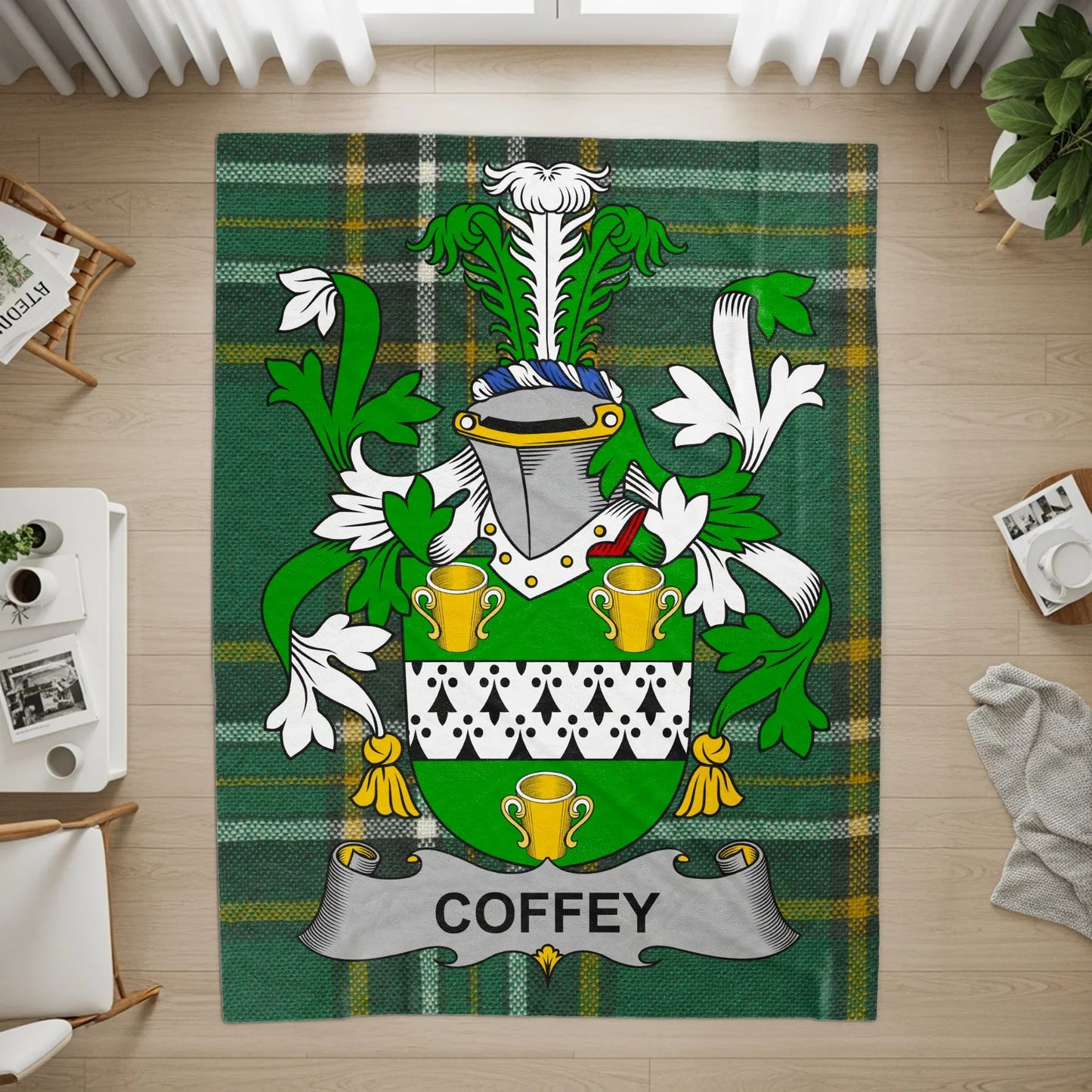 Personalized Coat of Arms Family Crest Tartan Rug product
