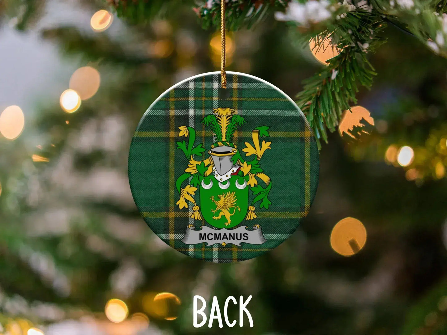 McManus Family Crest Christmas Tree Ornament product