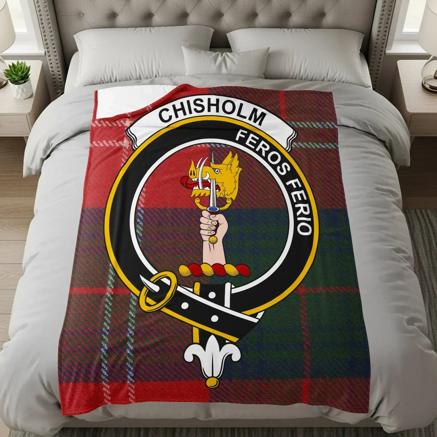 Chisholm Feros Ferio Tartan Crest Blanket product