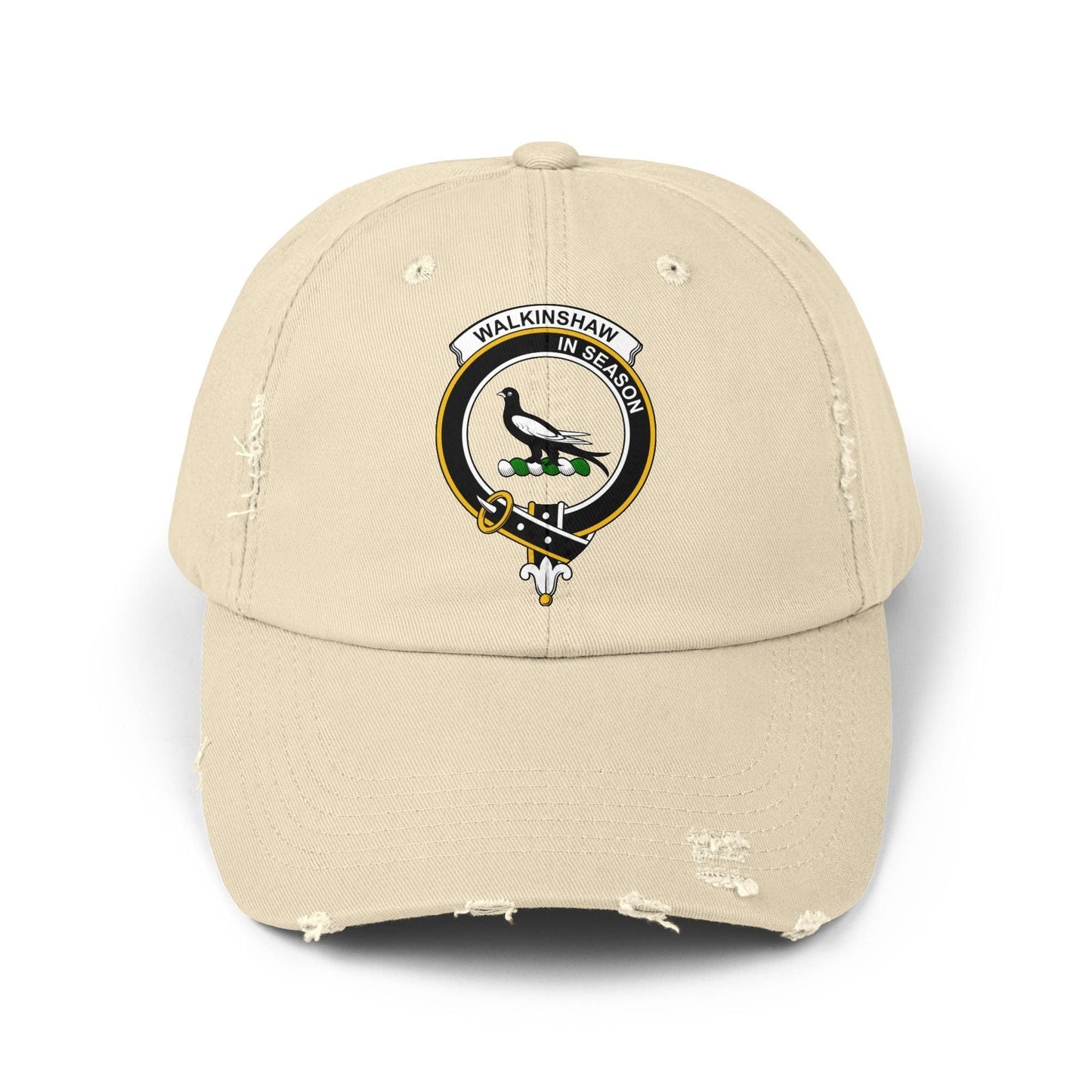 Walkinshaw Clan Crest Scottish Distressed Baseball Cap - Celtic Ancestry Gifts