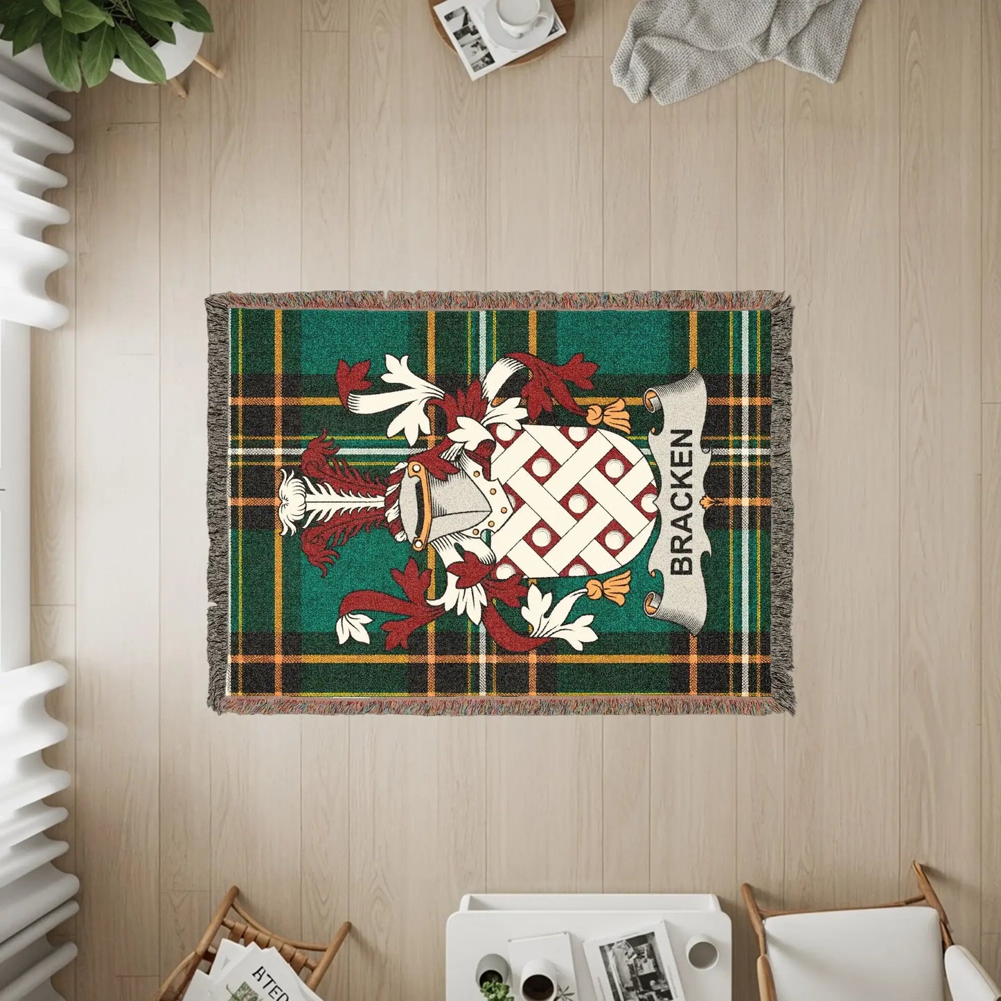 Bracken Tartan Crest Green Plaid Fringed product type