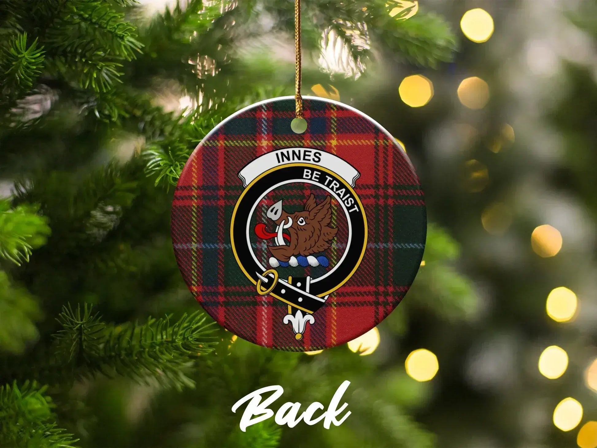 Custom Clan Crest Tartan Design Christmas Ornament product