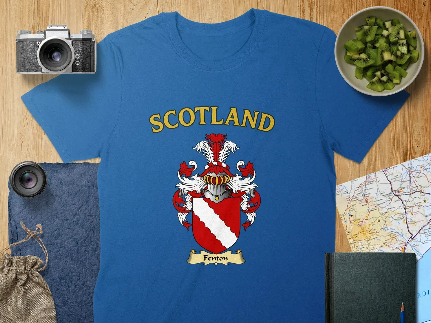 Scotland Fenton Blue Tee with Family Crest product type