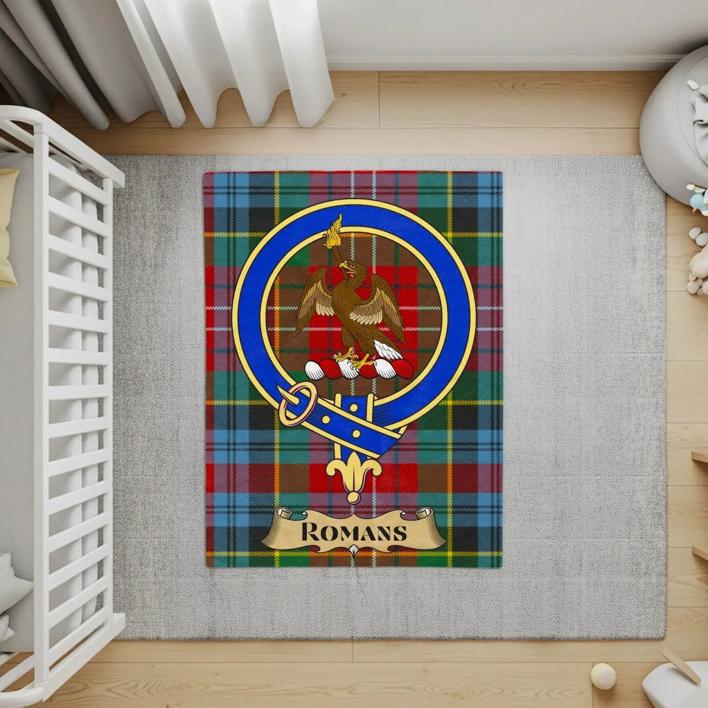 Romans Clan Crest Badge Tartan Plaid Rug product