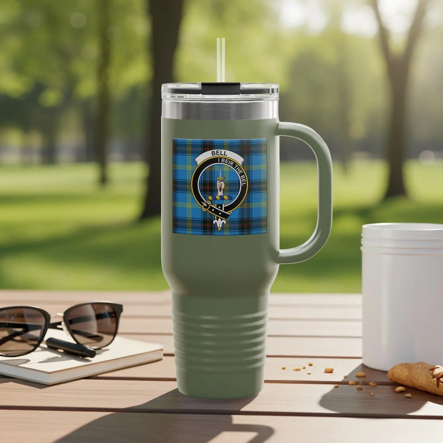 Green Insulated Travel Tumbler with Handle product type