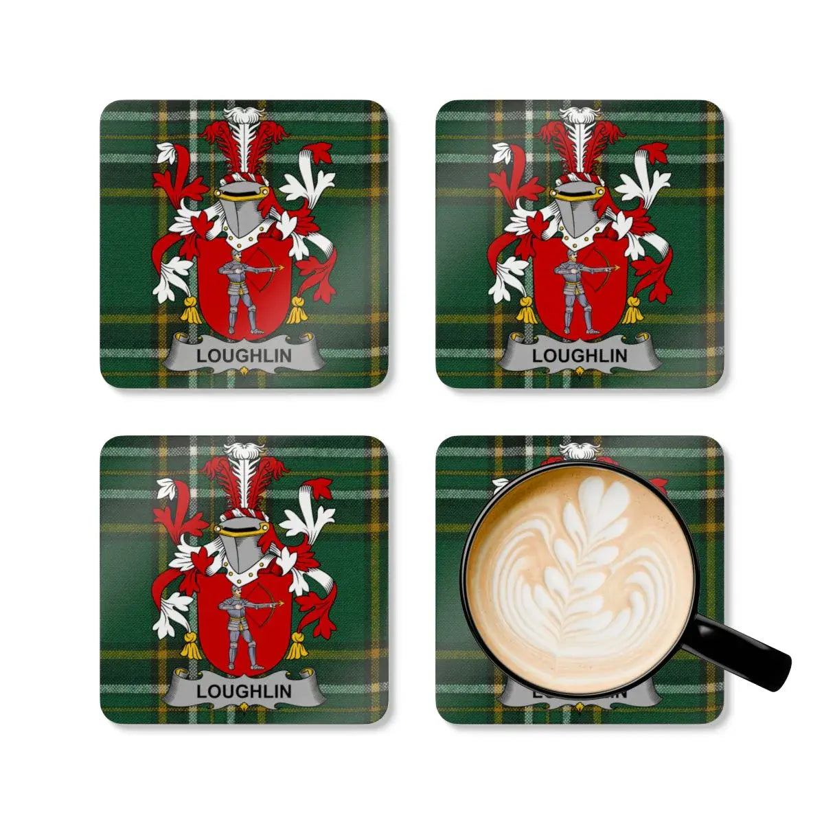 Scottish Clan Loughlin Family Crest Coasters product type