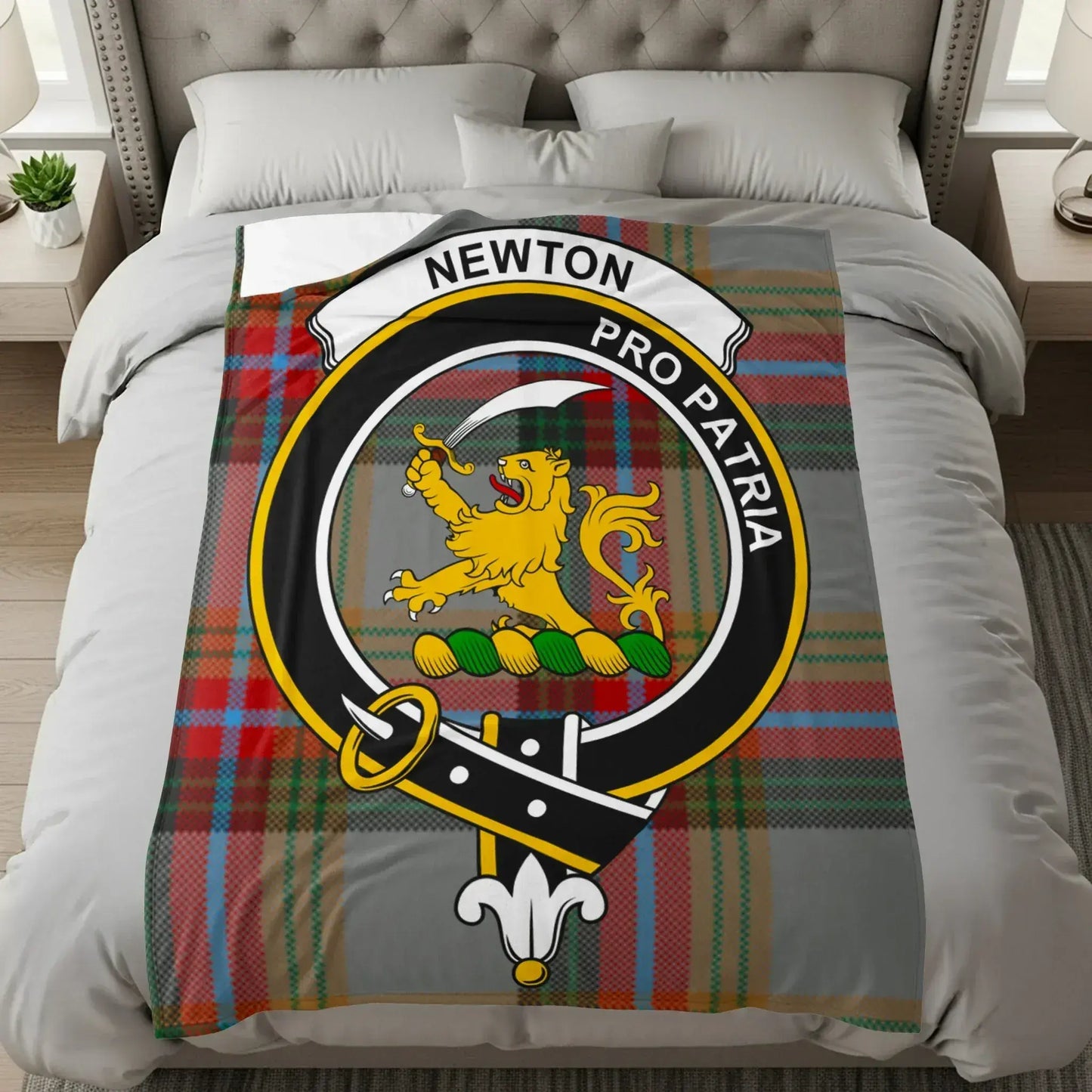 Newton Pro Patria Plaid Crest Design Bedding product