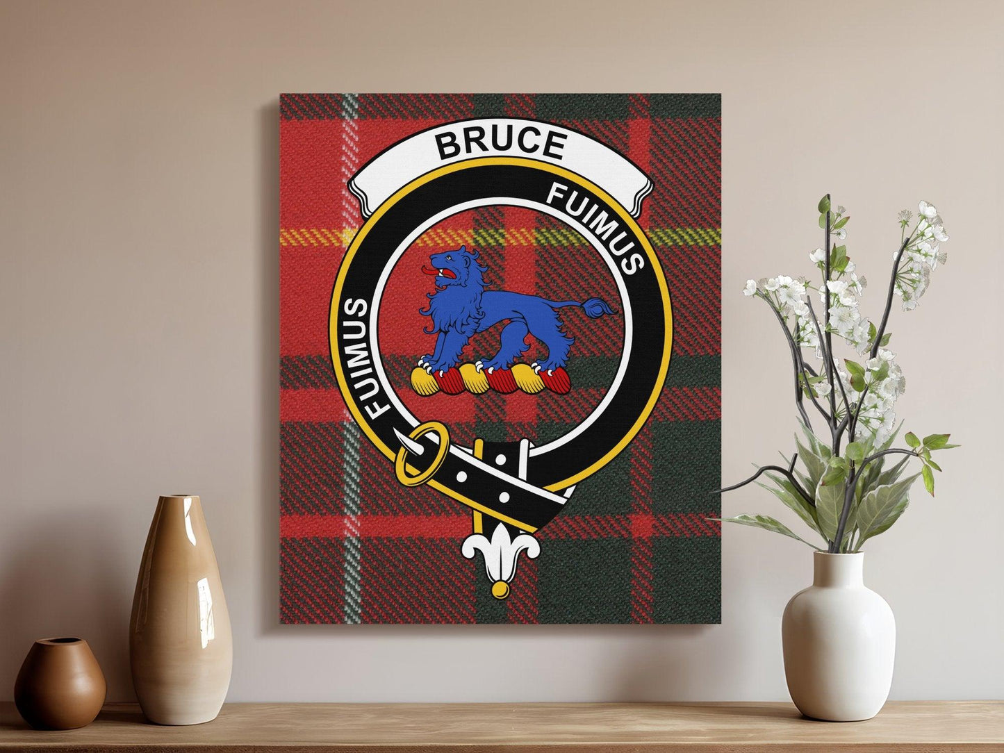 Bruce Clan Tartan Crest Canvas Wall Art Home Decor product