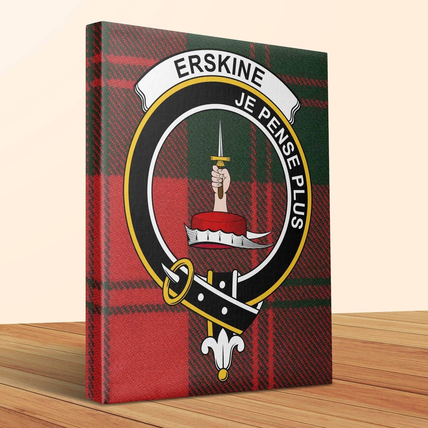 Erskine Scottish Tartan Crest Canvas - Celtic Ancestry Gifts