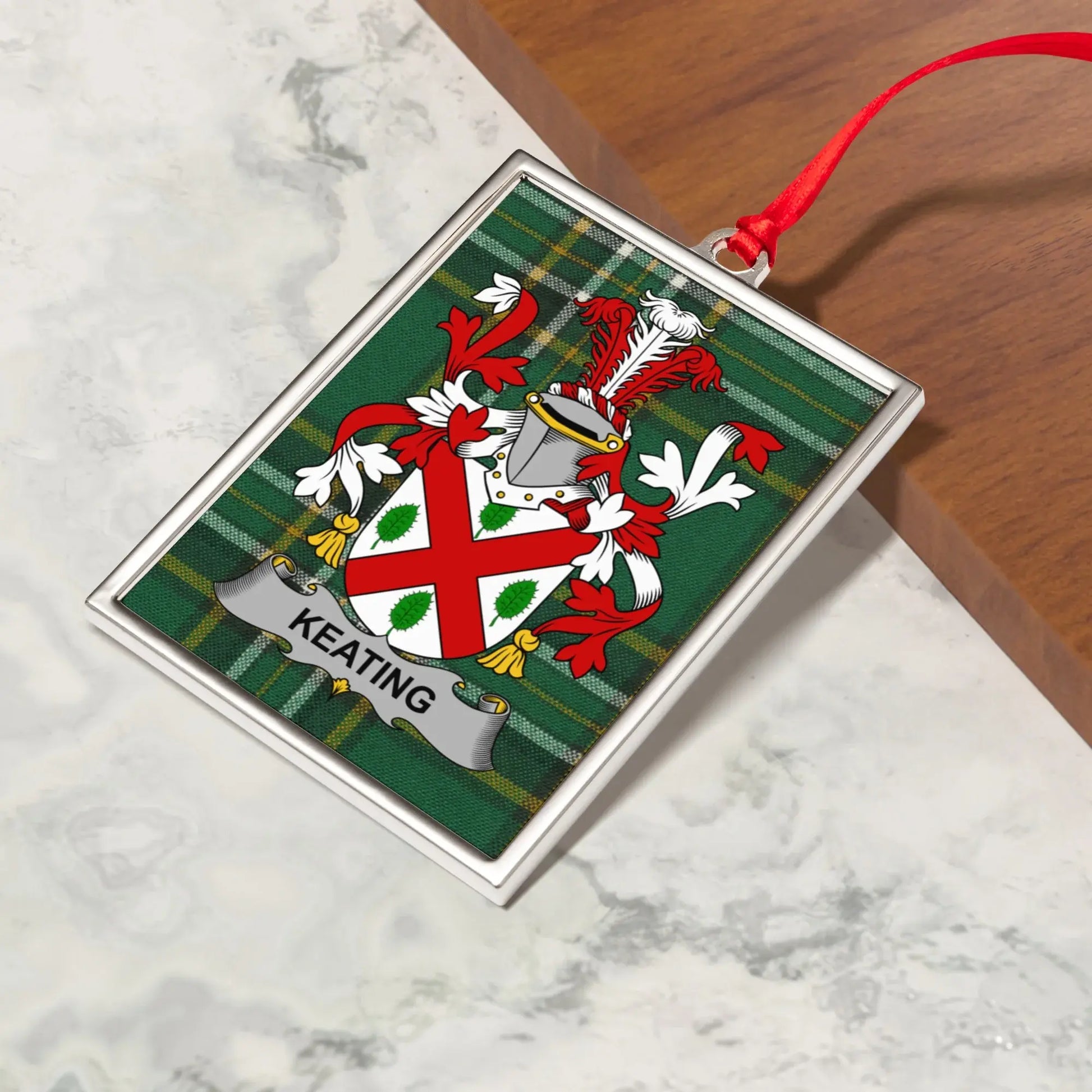 Keating Family Crest Plaque with Tartan Design product type