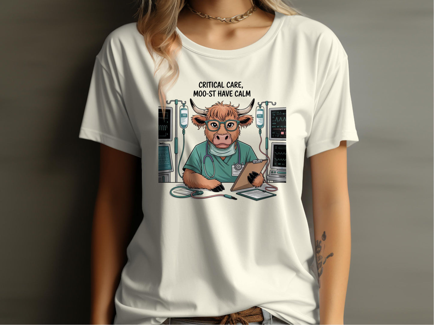 Critical Care Moo-st Have Calm Graphic T-Shirt - Celtic Ancestry Gifts