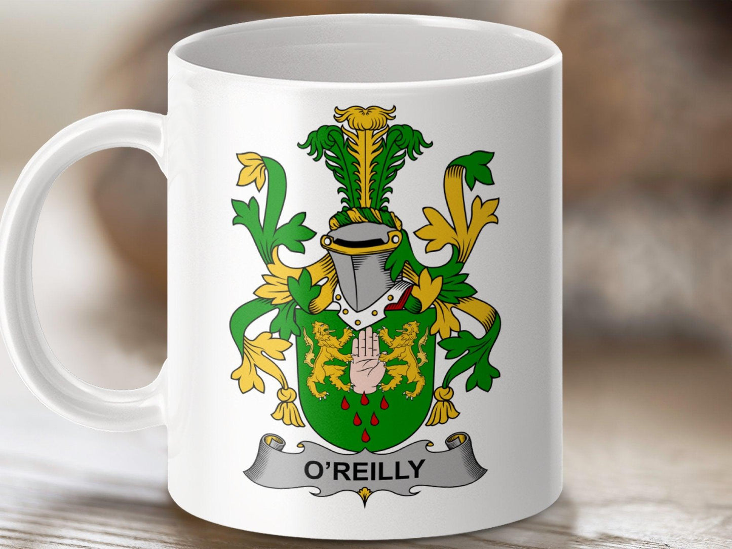 O'Reilly Family Crest Coat of Arms Mug - Celtic Ancestry Gifts