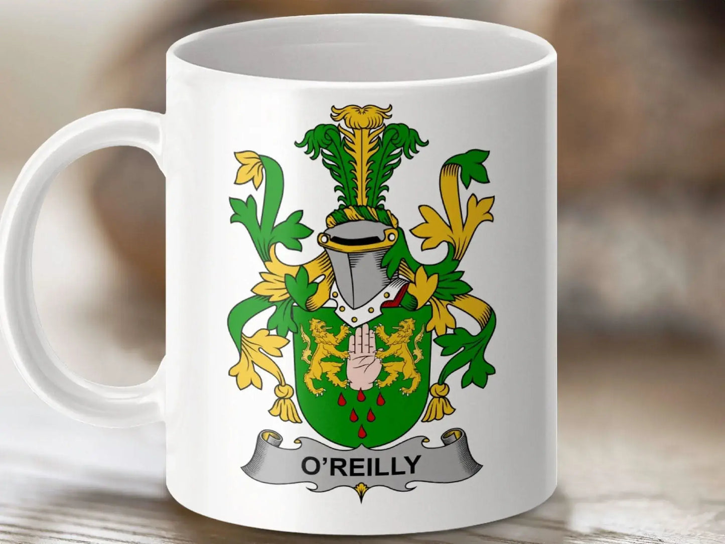 O'Reilly Family Crest Coat of Arms Mug - Celtic Ancestry Gifts