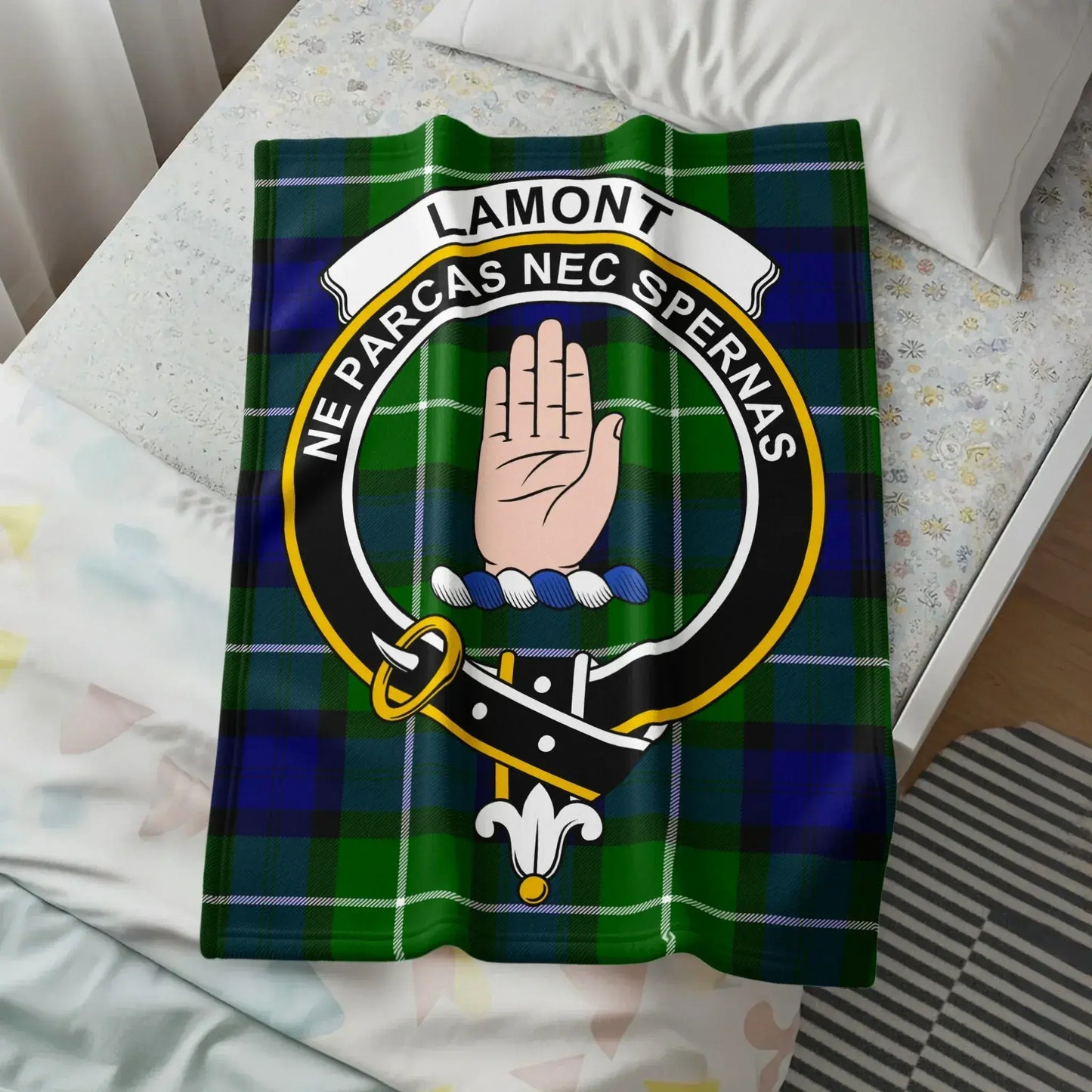 Lamont Clan Crest Tartan Throw Blanket product