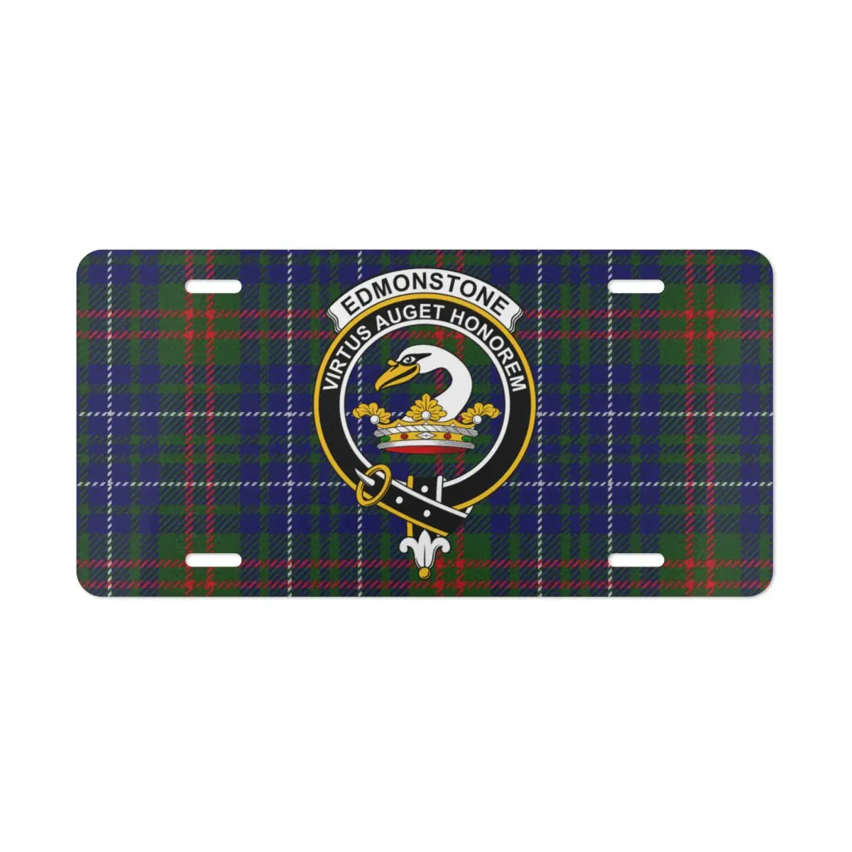 Edmonstone Virtus Auget Honorem Plaid License Plate product