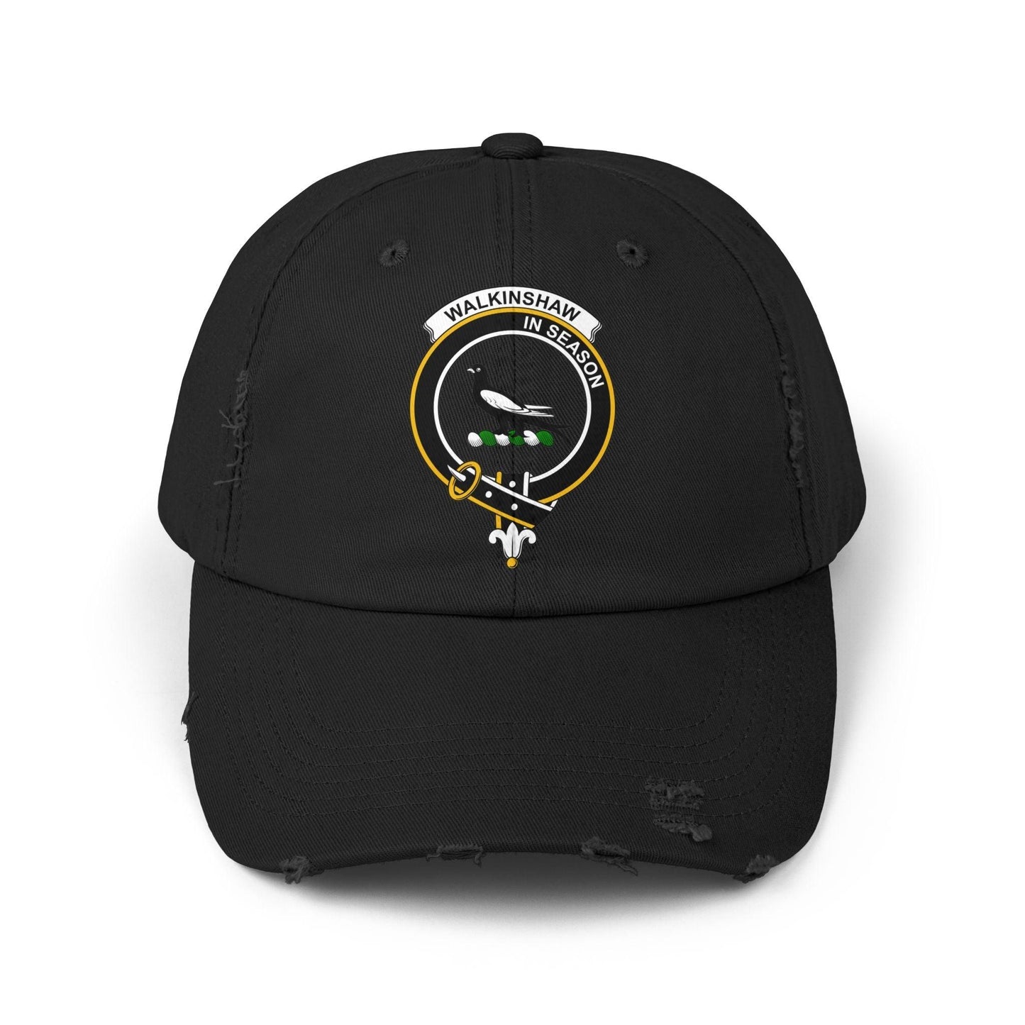 Walkinshaw Clan Crest Scottish Distressed Baseball Cap - Celtic Ancestry Gifts