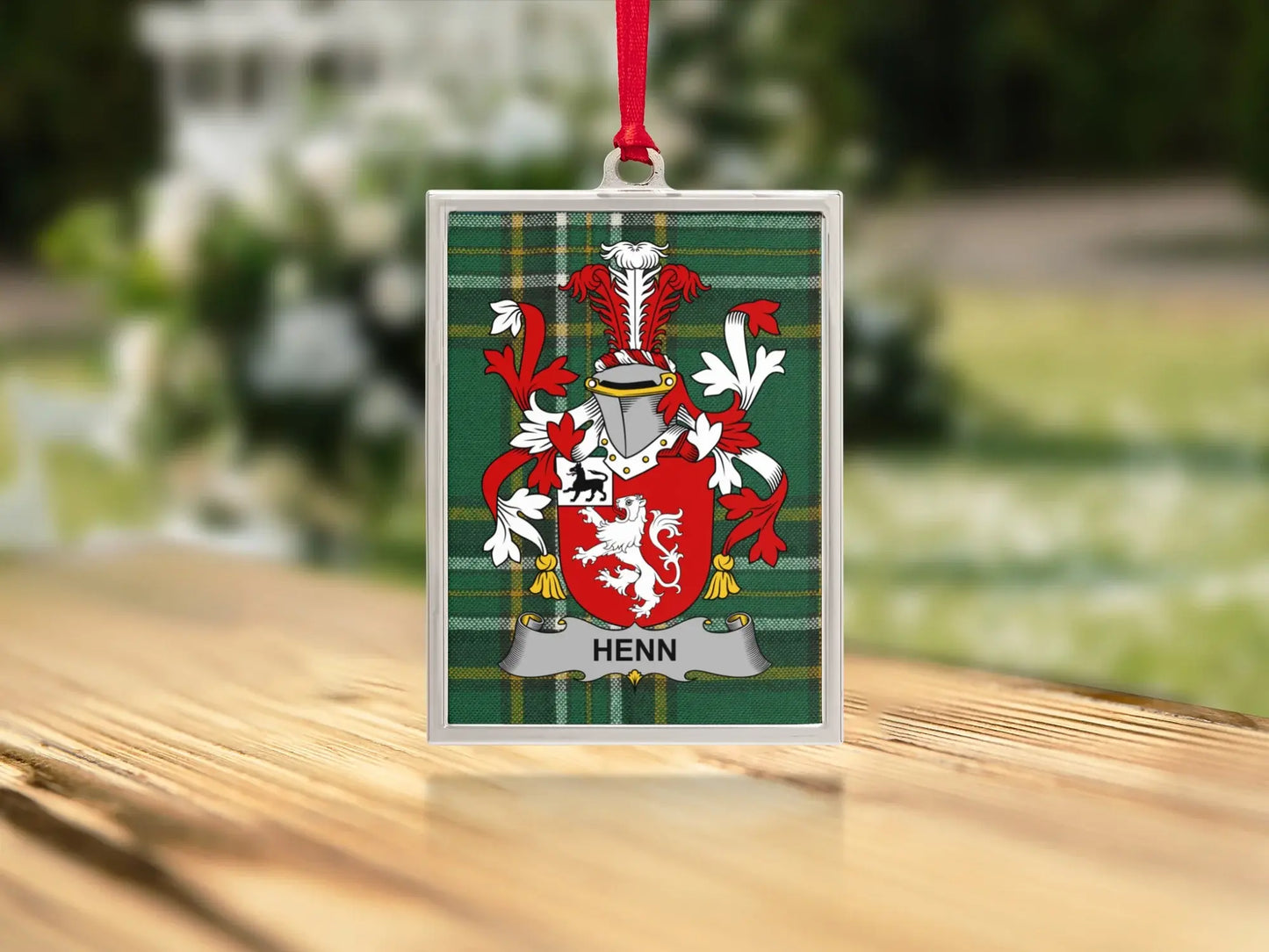 Custom Family Crest with Henn Name Ornament product type