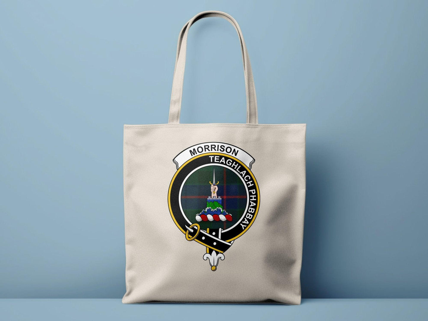Morrison Scottish Clan Crest Tote Bags - Celtic Ancestry Gifts