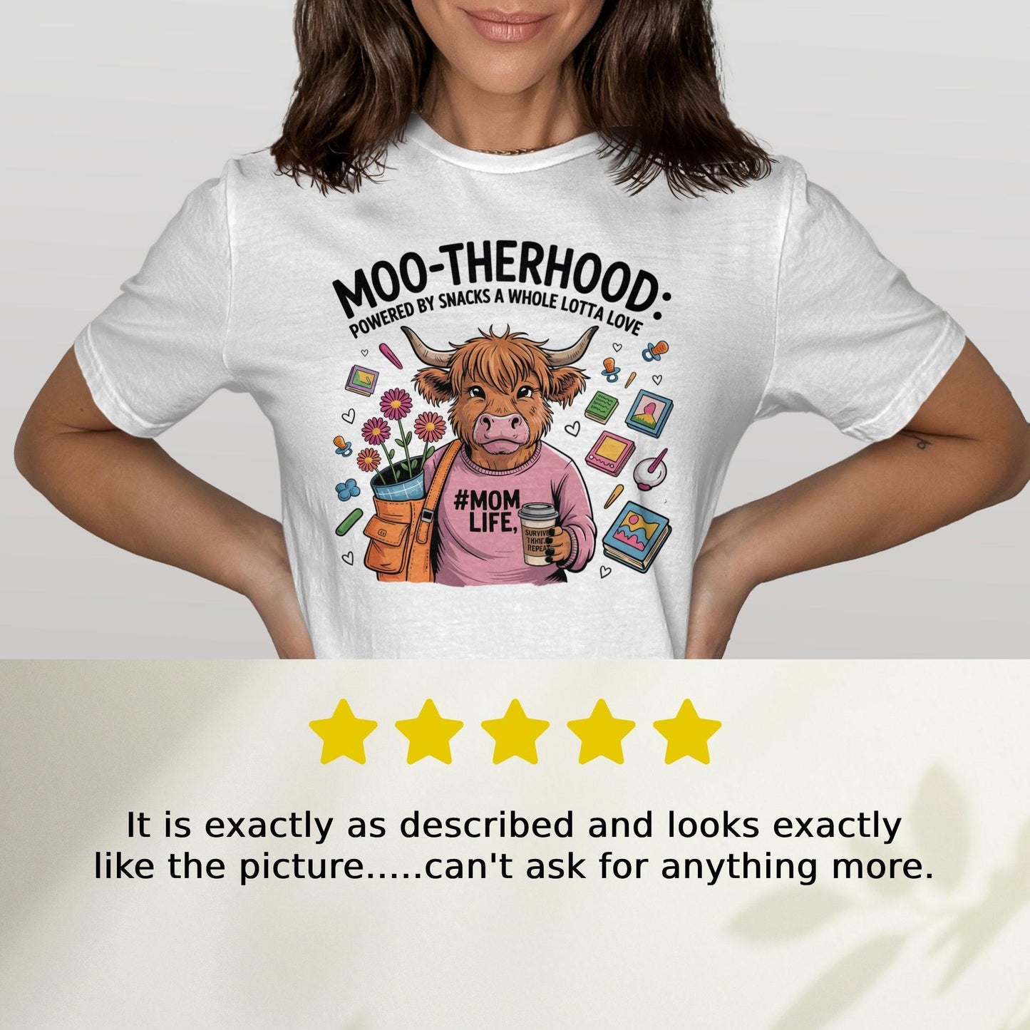 Fun Graphic Moo-Therhood Mom Life T-Shirt product