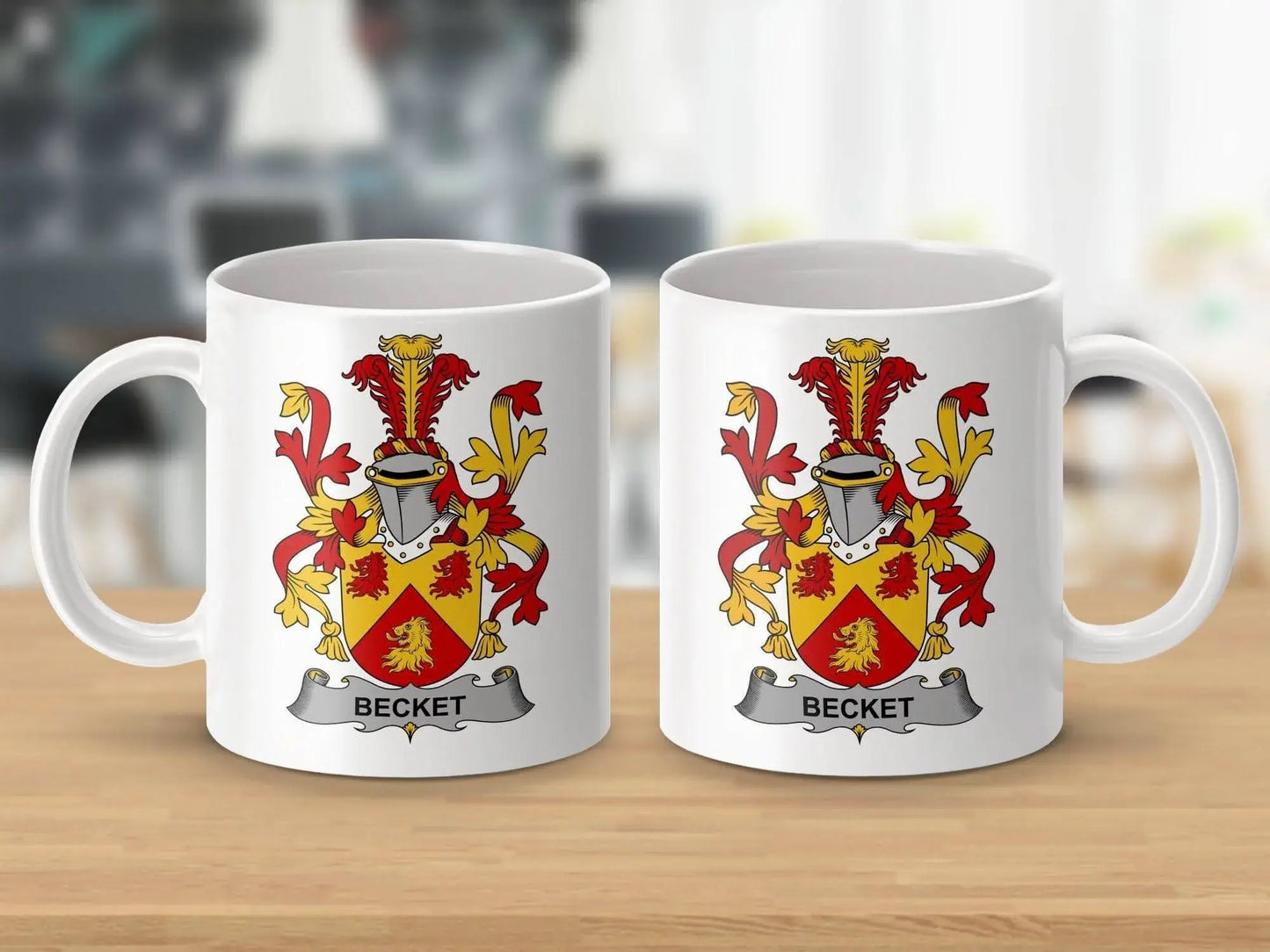 Becket Family Coat of Arms Crest Mug - Celtic Ancestry Gifts