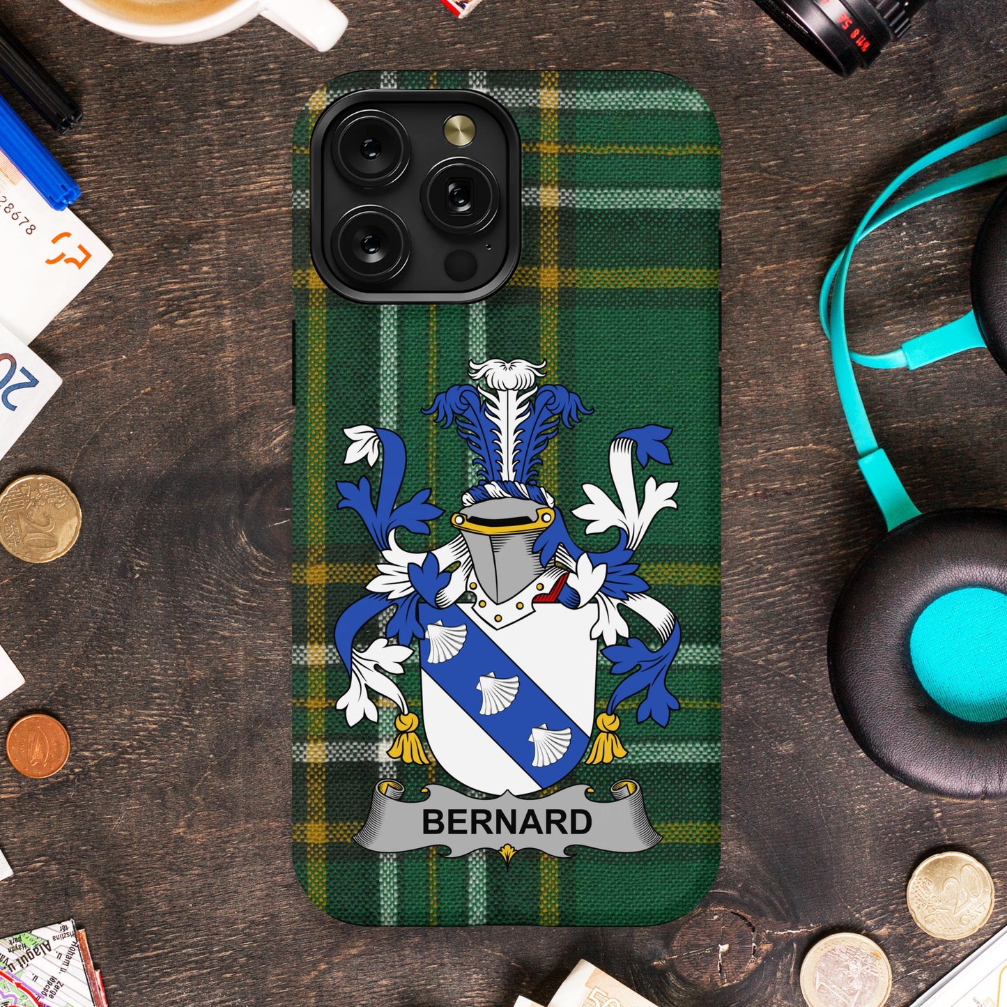 Bernard Family Crest Tartan Pattern Phone Case product