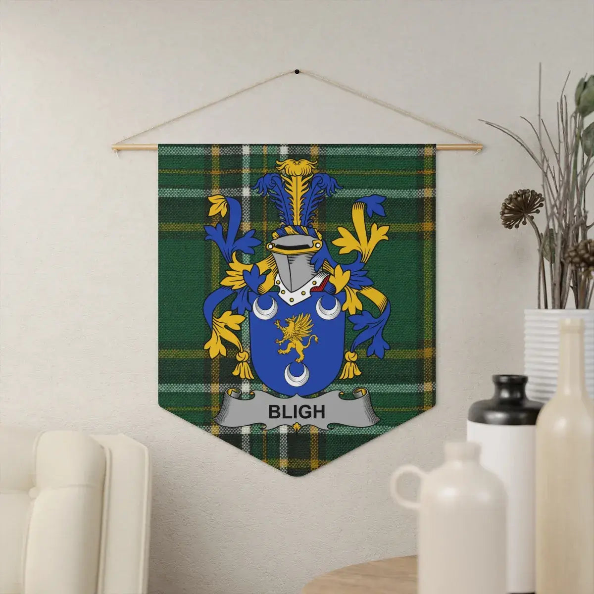 Bligh Crest Plaid Design Wall Hanging Decor product