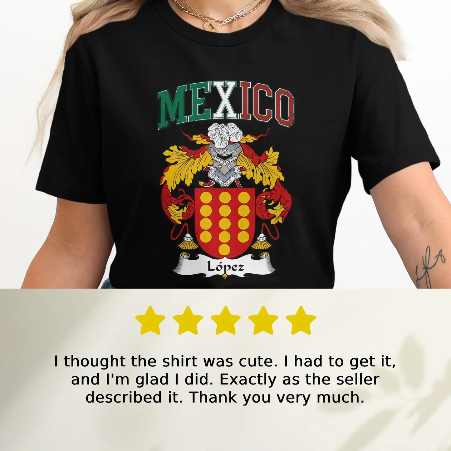 Mexico Coat of Arms with López Emblem Shirt product type