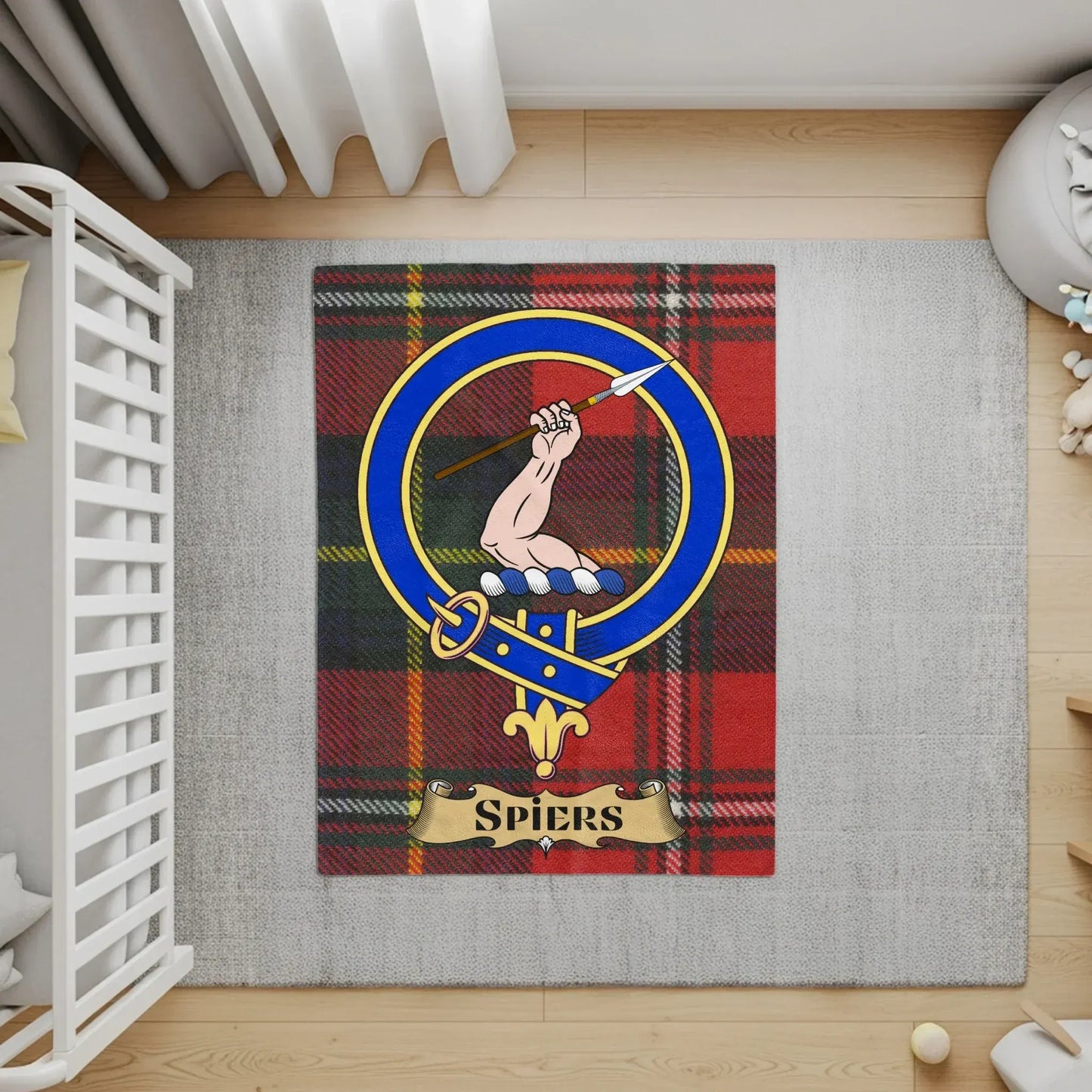 Scottish Tartan Clan Crest Personalized Rug product type