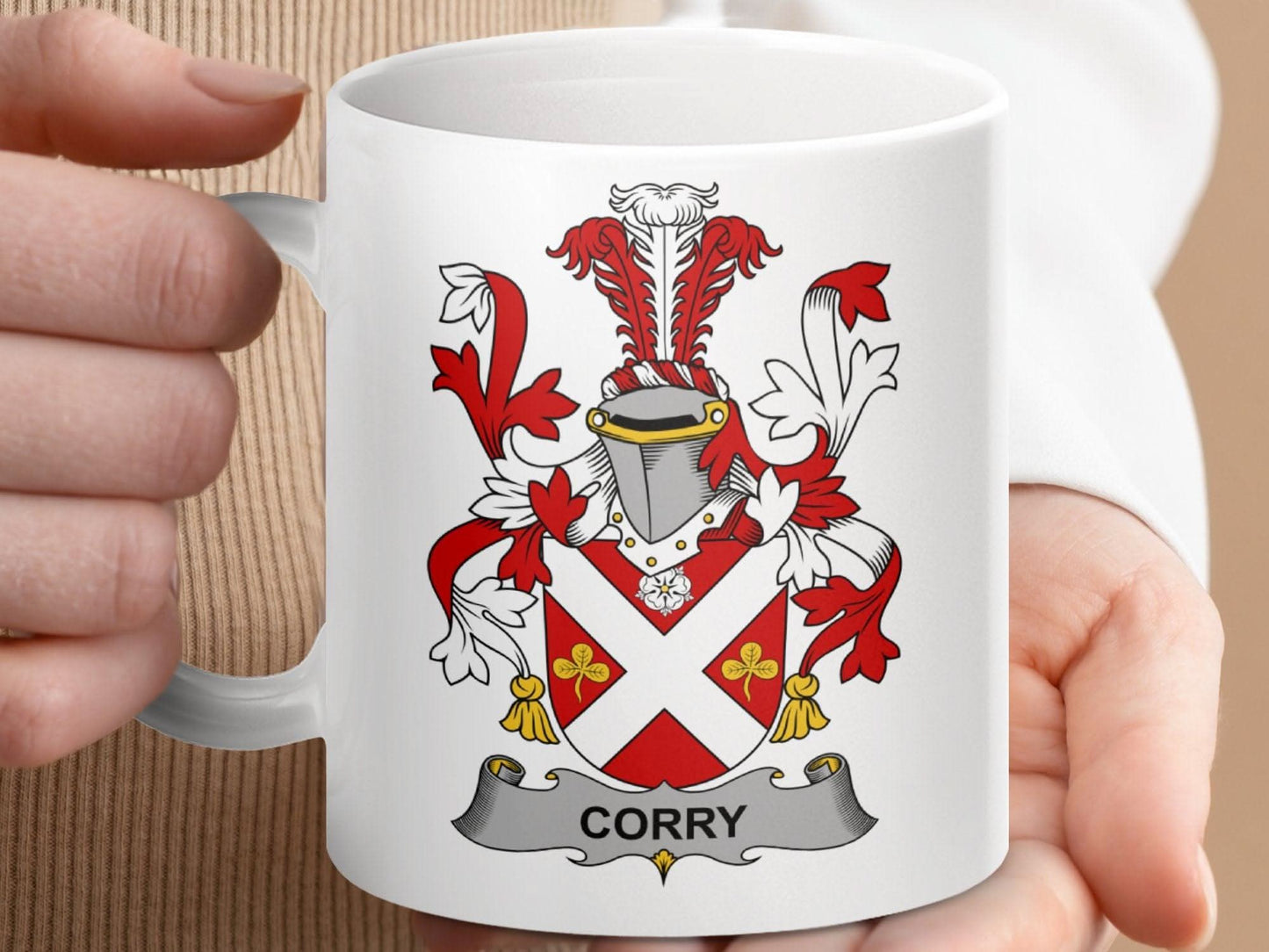 Corry Surname Irish Family Crest Mug - Celtic Ancestry Gifts