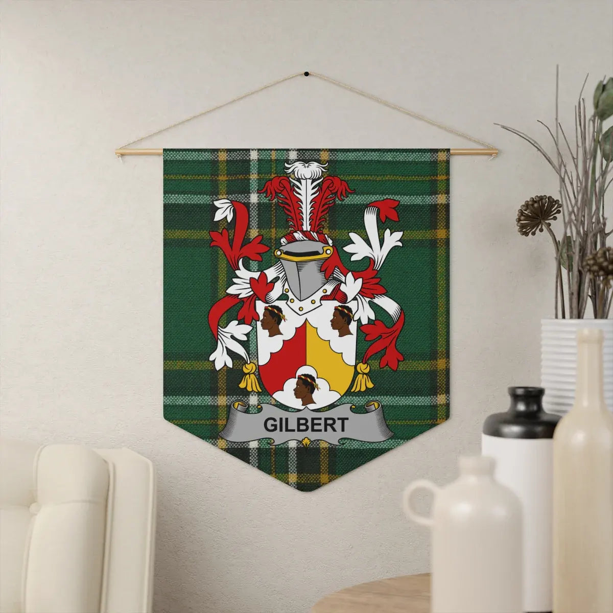 Gilbert Family Crest Tartan Wall Hanging product