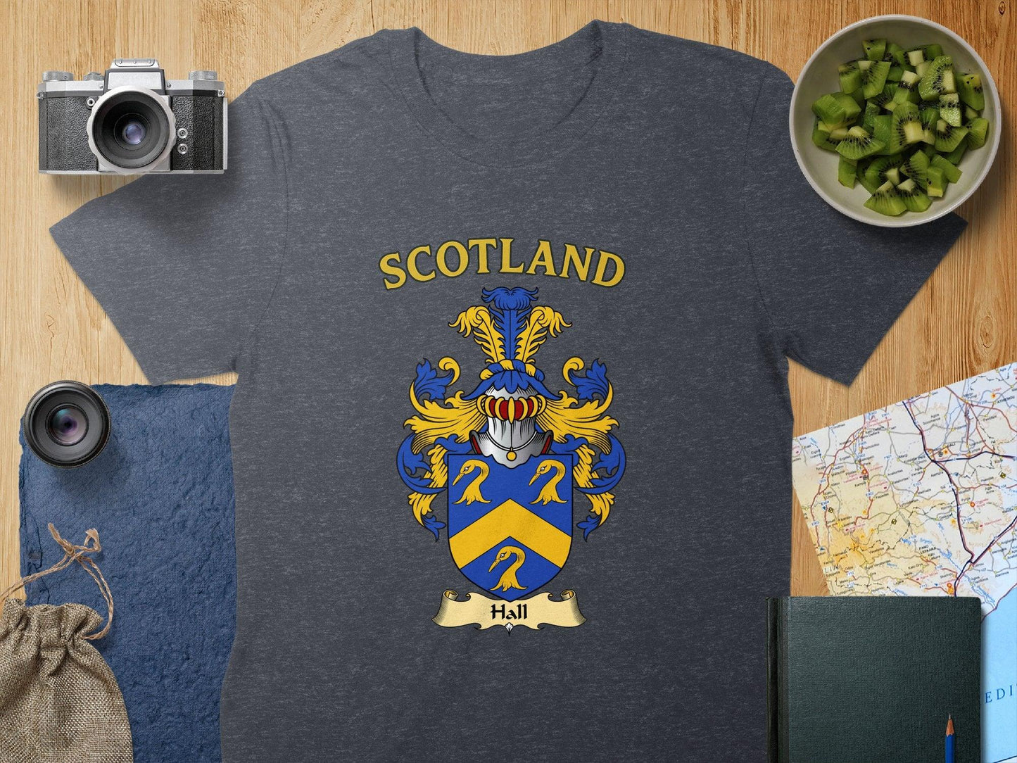 Hall Clan Family Crest Coat of Arms T-Shirt - Celtic Ancestry Gifts