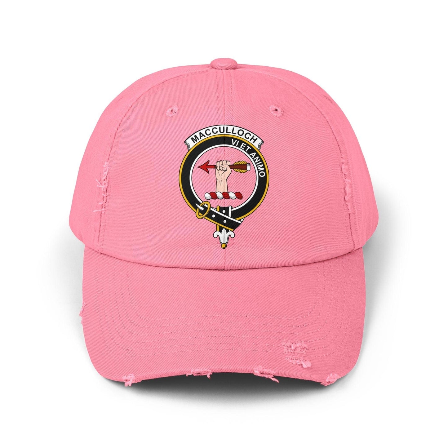 MacCulloch Clan Crest Scottish Distressed Baseball Cap - Celtic Ancestry Gifts