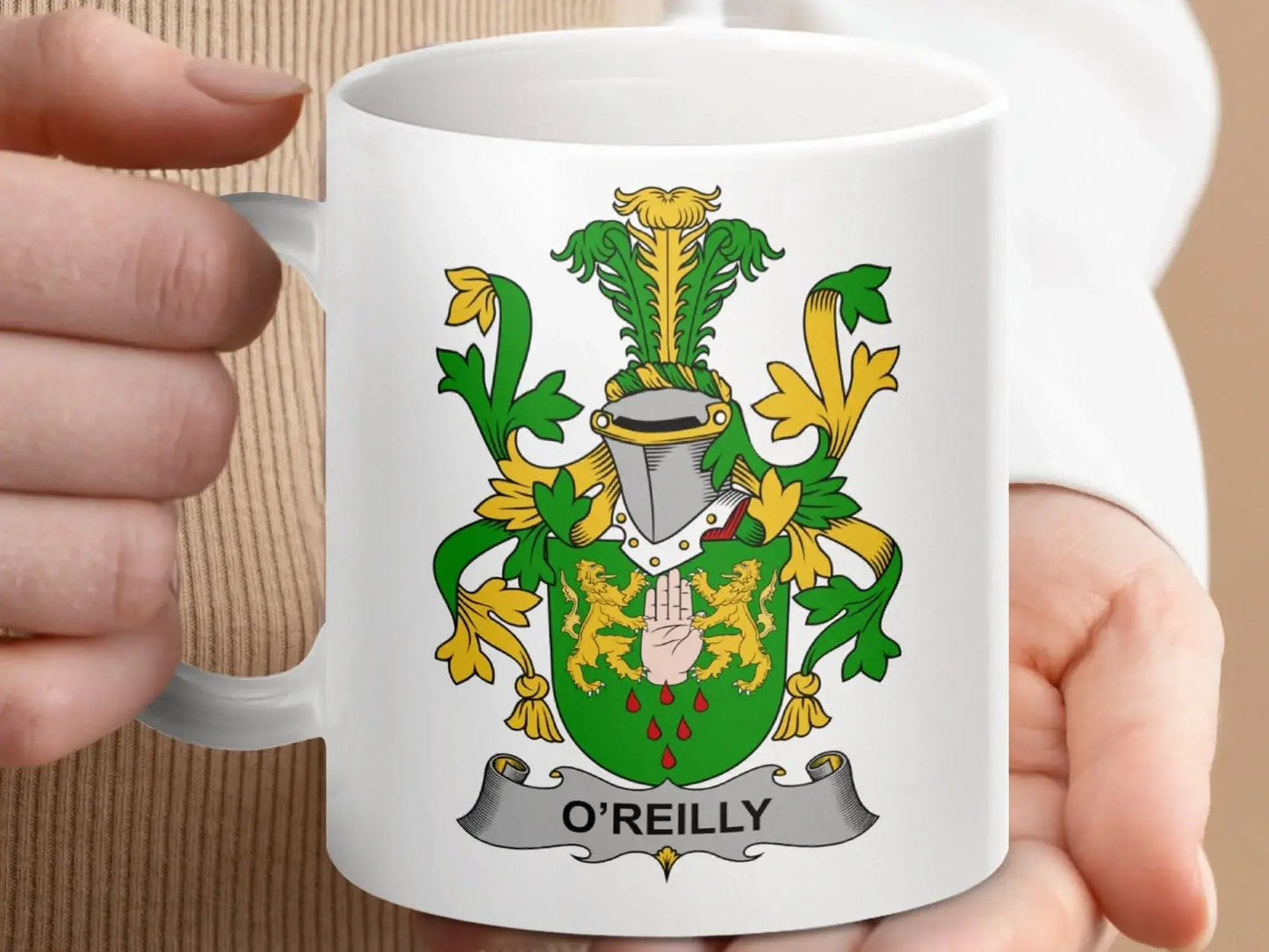 O'Reilly Family Crest Coat of Arms Mug - Celtic Ancestry Gifts
