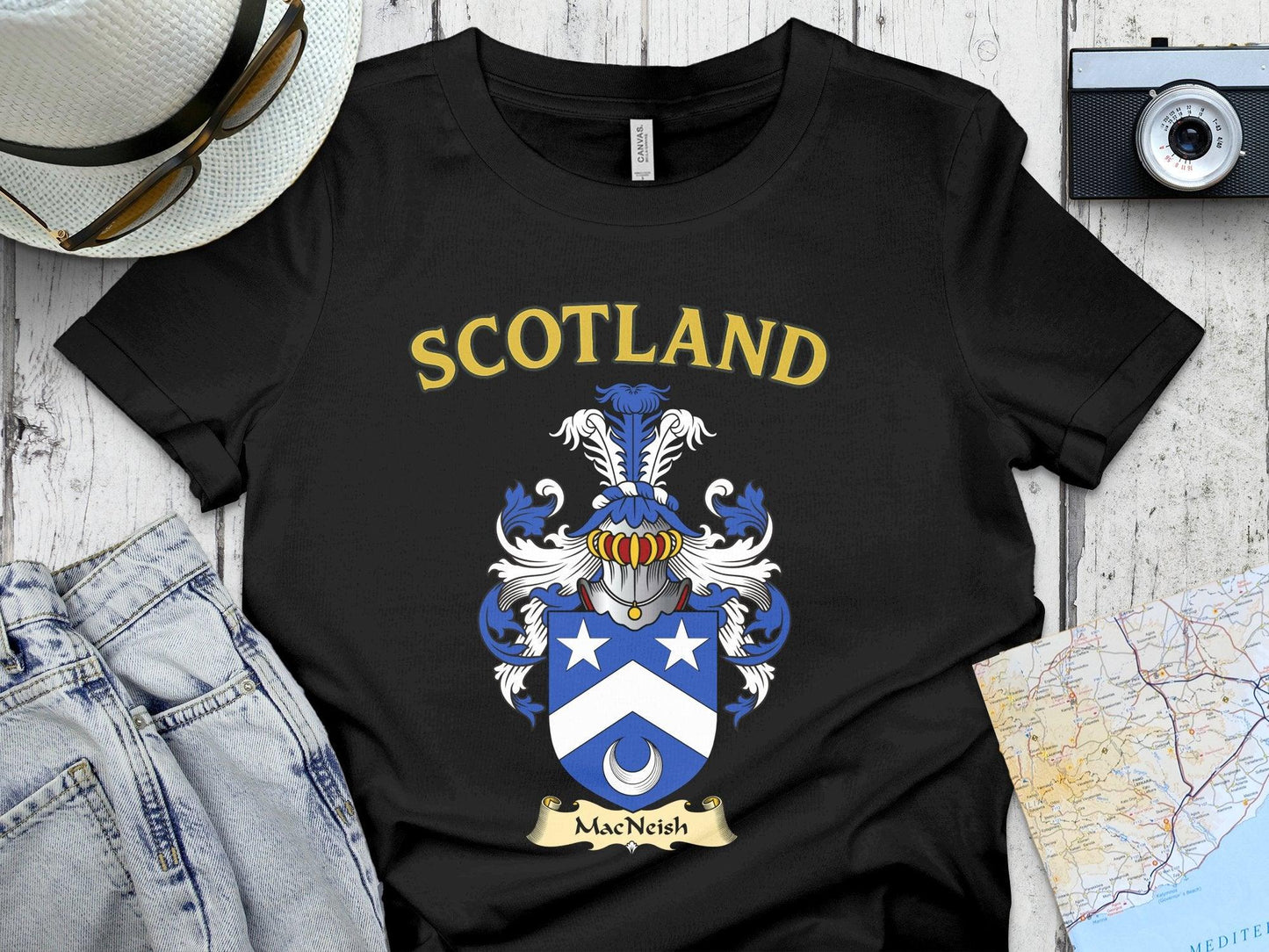 MacNeish Clan Family Crest Scotland T-Shirts - Celtic Ancestry Gifts