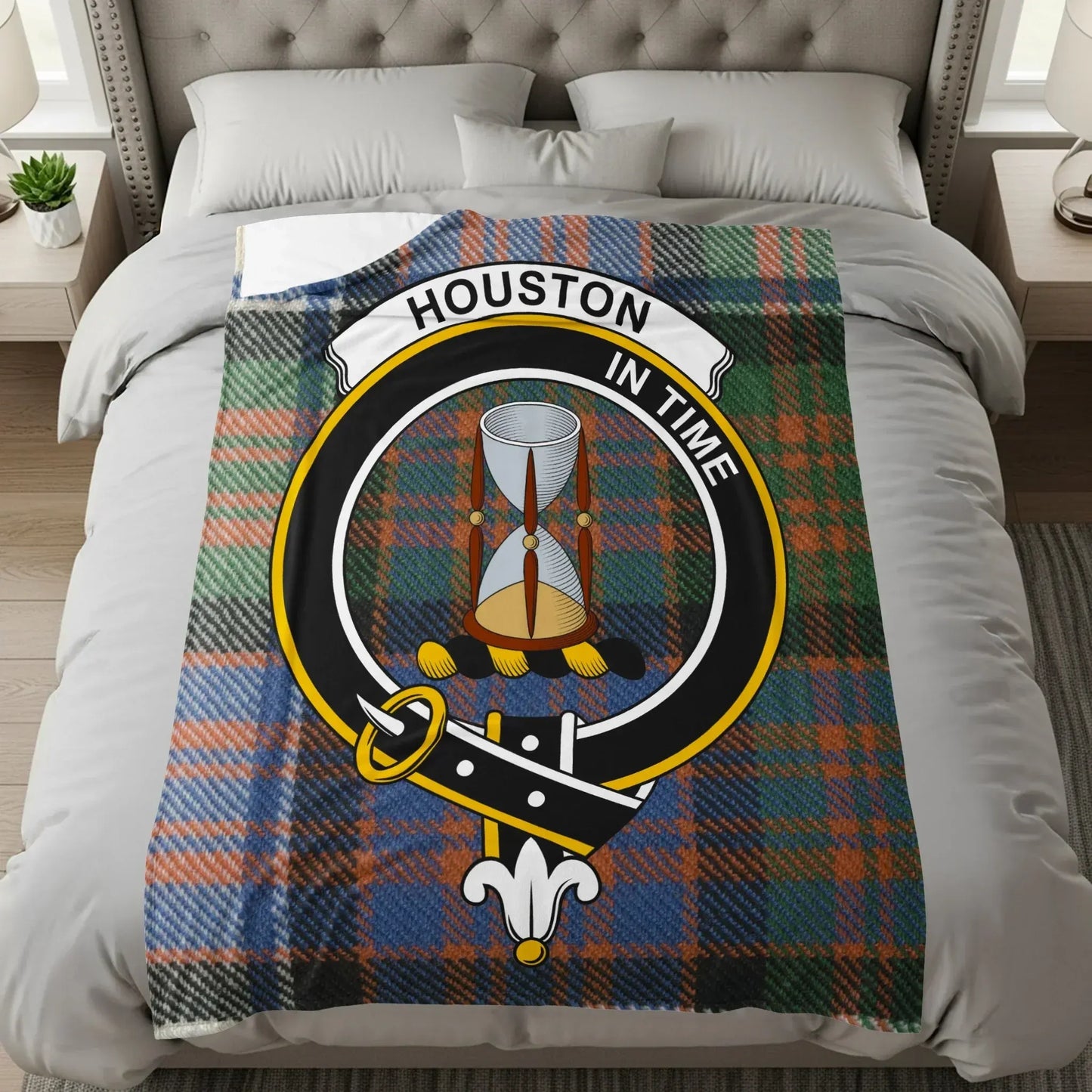 Houston In Time Plaid Pattern Blanket product type