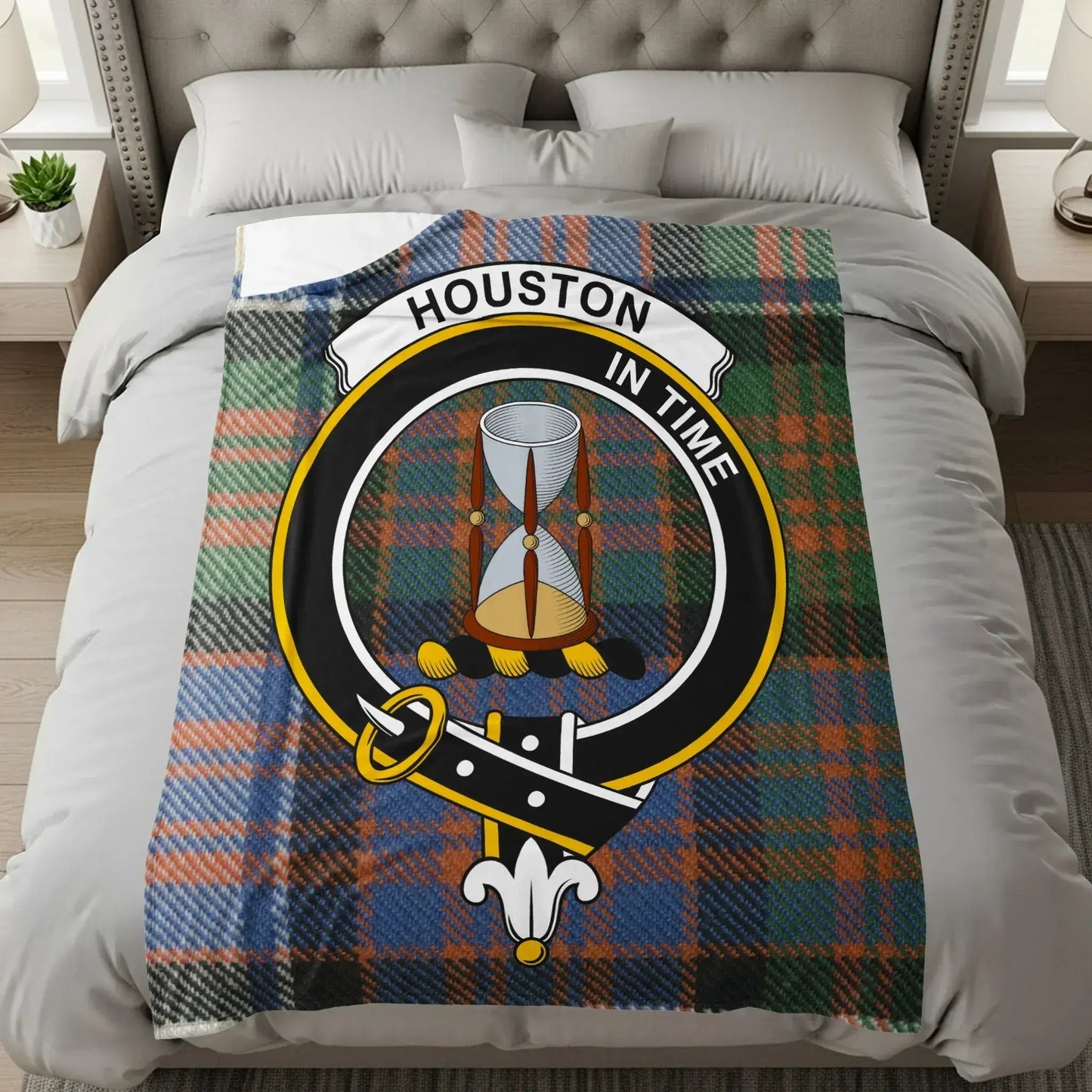 Houston In Time Plaid Pattern Blanket product type
