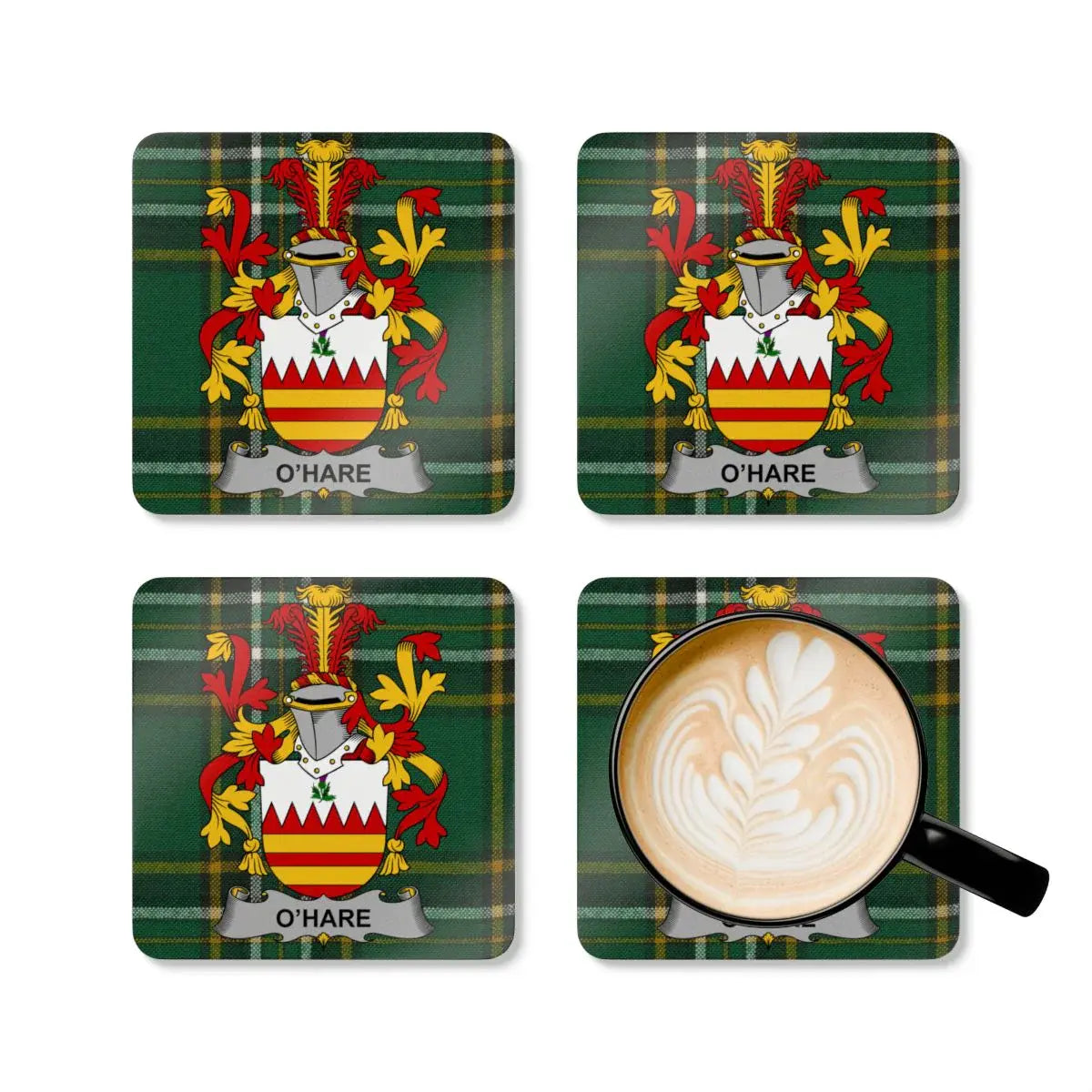 O'Hare Family Crest Tartan Coasters Set product type