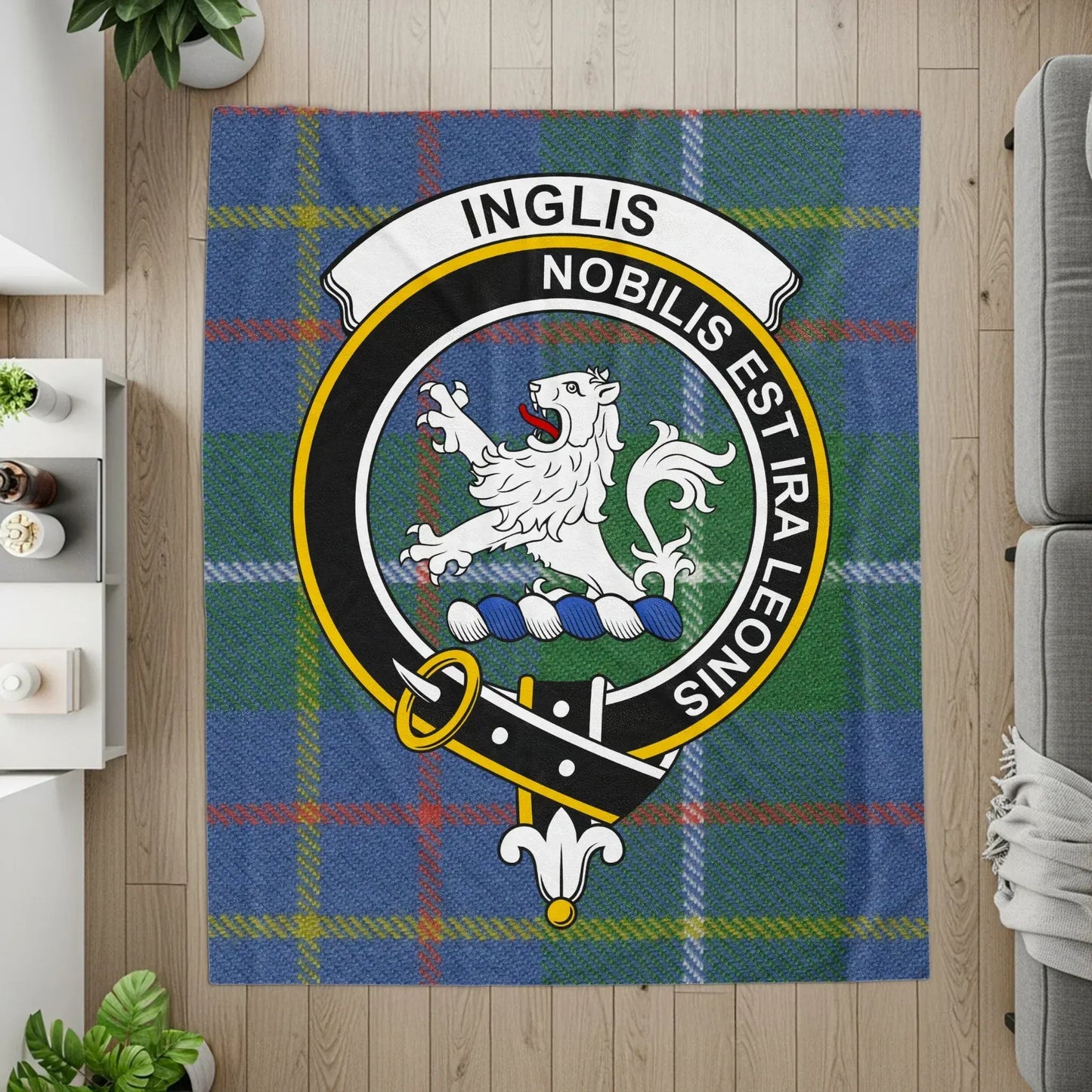 Inglis Nobilis Est Ira Leonis Tartan Blanket product