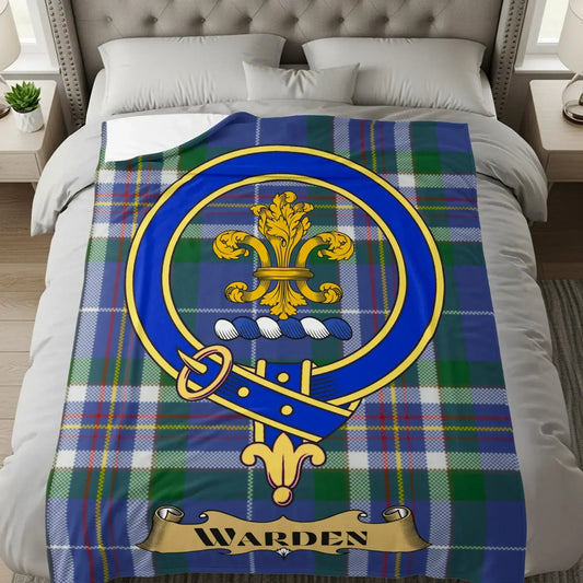 Warden Crest Blue Plaid Pattern Bedding product