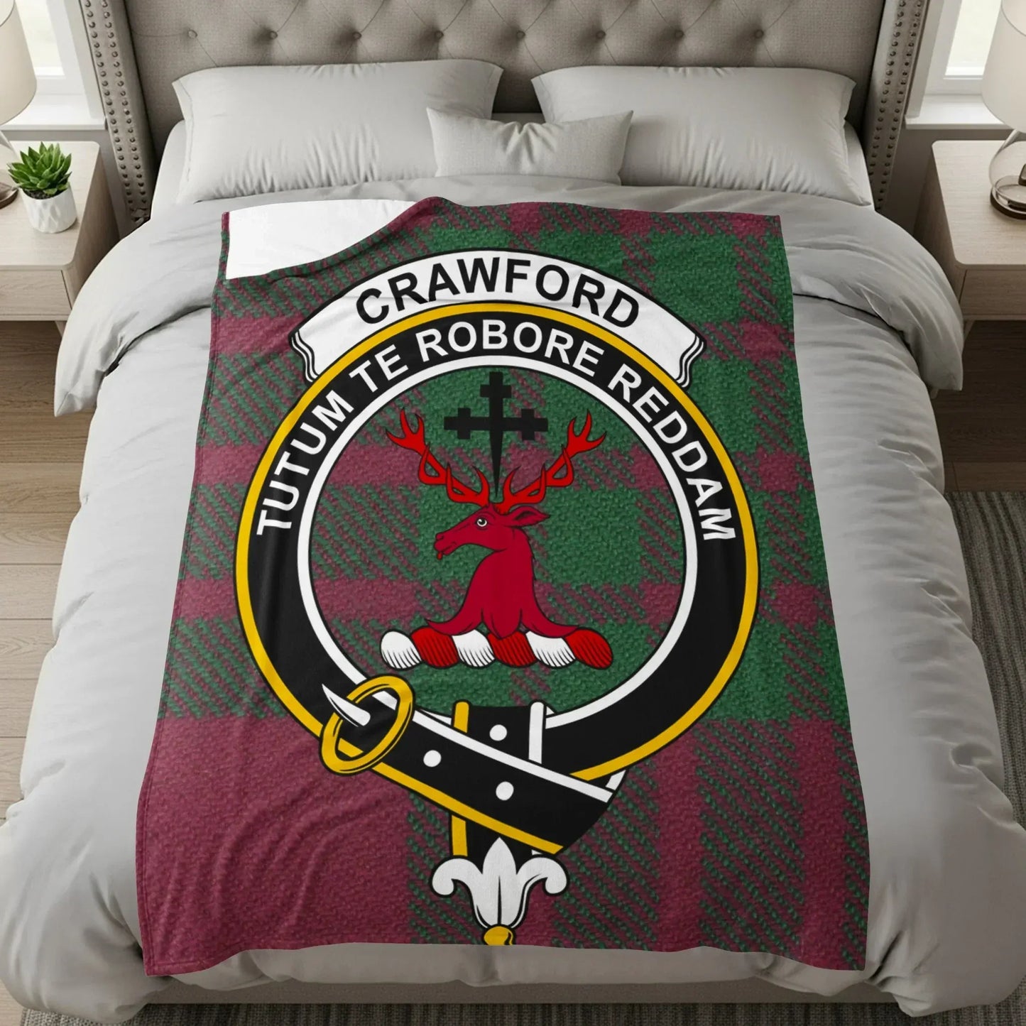 Crawford Crest Red Green Throw Blanket product