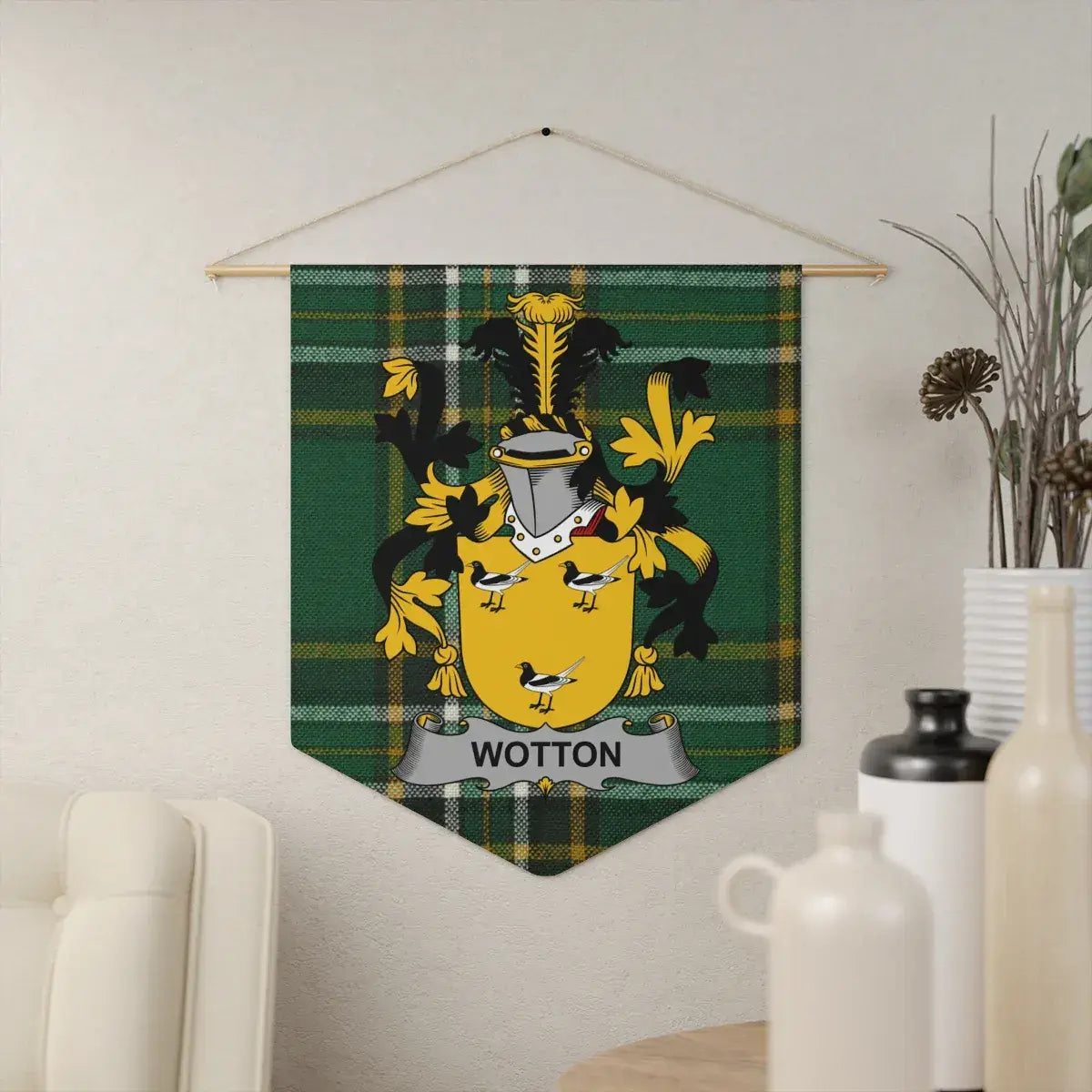 Personalized Wotton Family Crest Display Banner product type