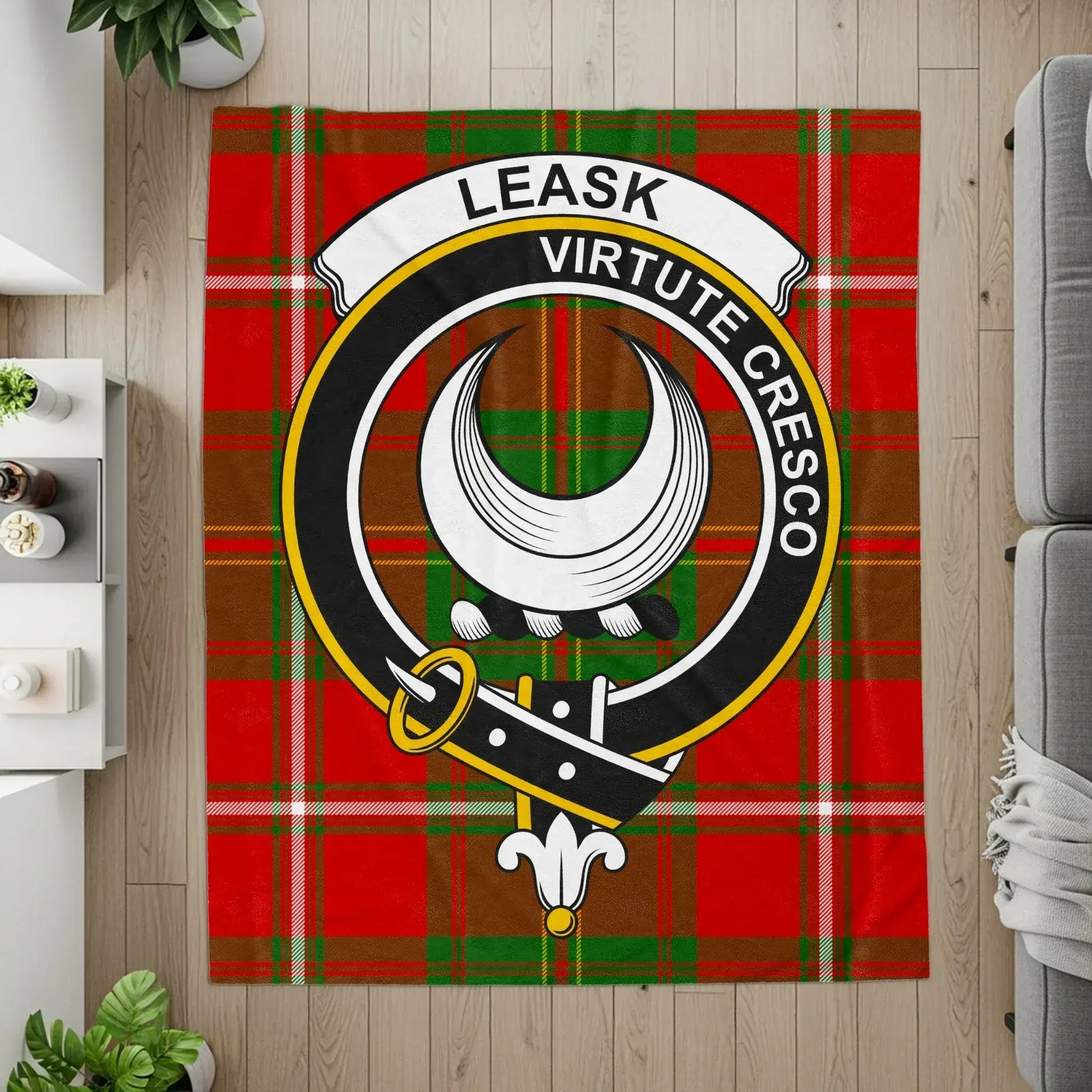 Leask Virtute Cresco Tartan Design Blanket product