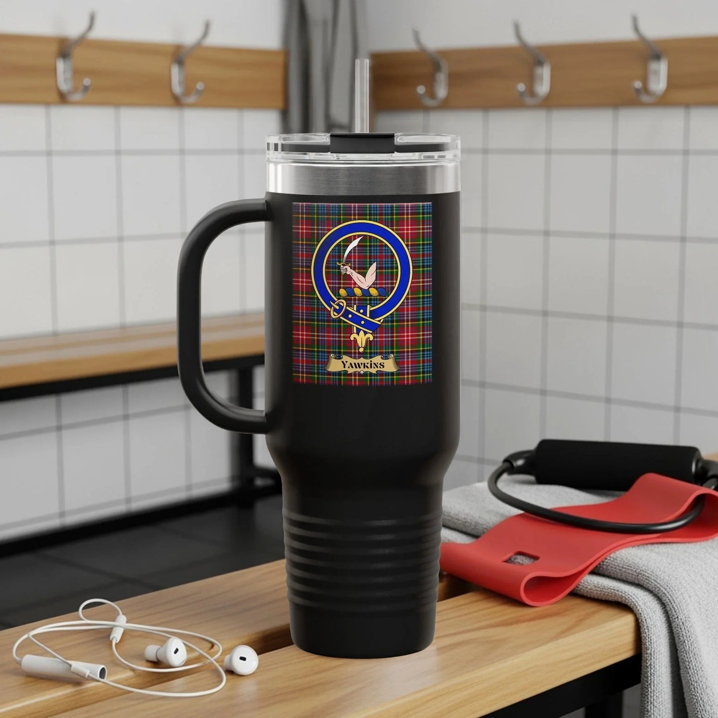 Clan Crest Plaid Insulated Mug for Hot Cold Beverages product type